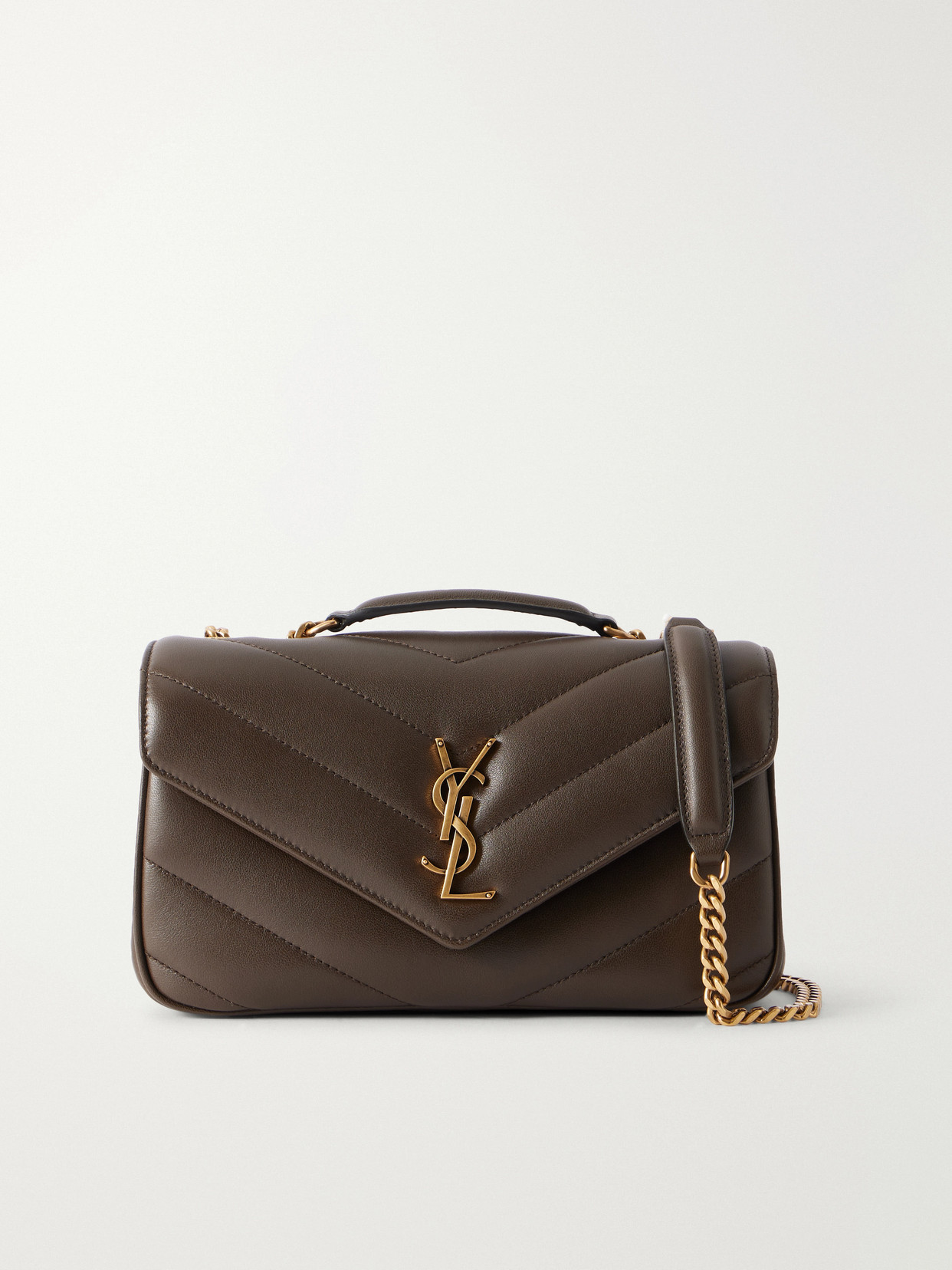 Loulou Small Cassandre-Embellished Matelassé Shoulder Bag