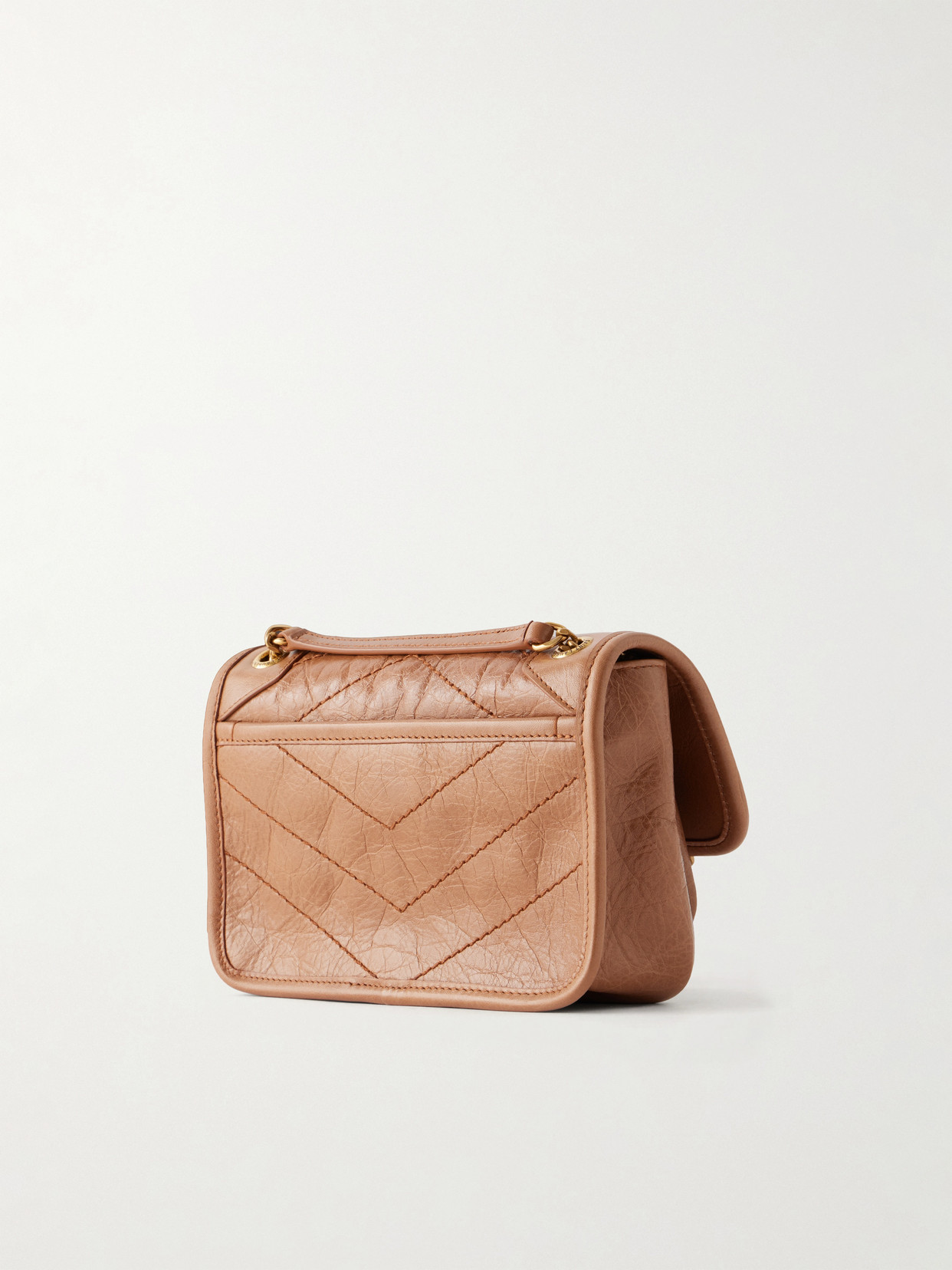 Niki Mini Cassandre-Embellished Crinkled-Leather Shoulder Bag