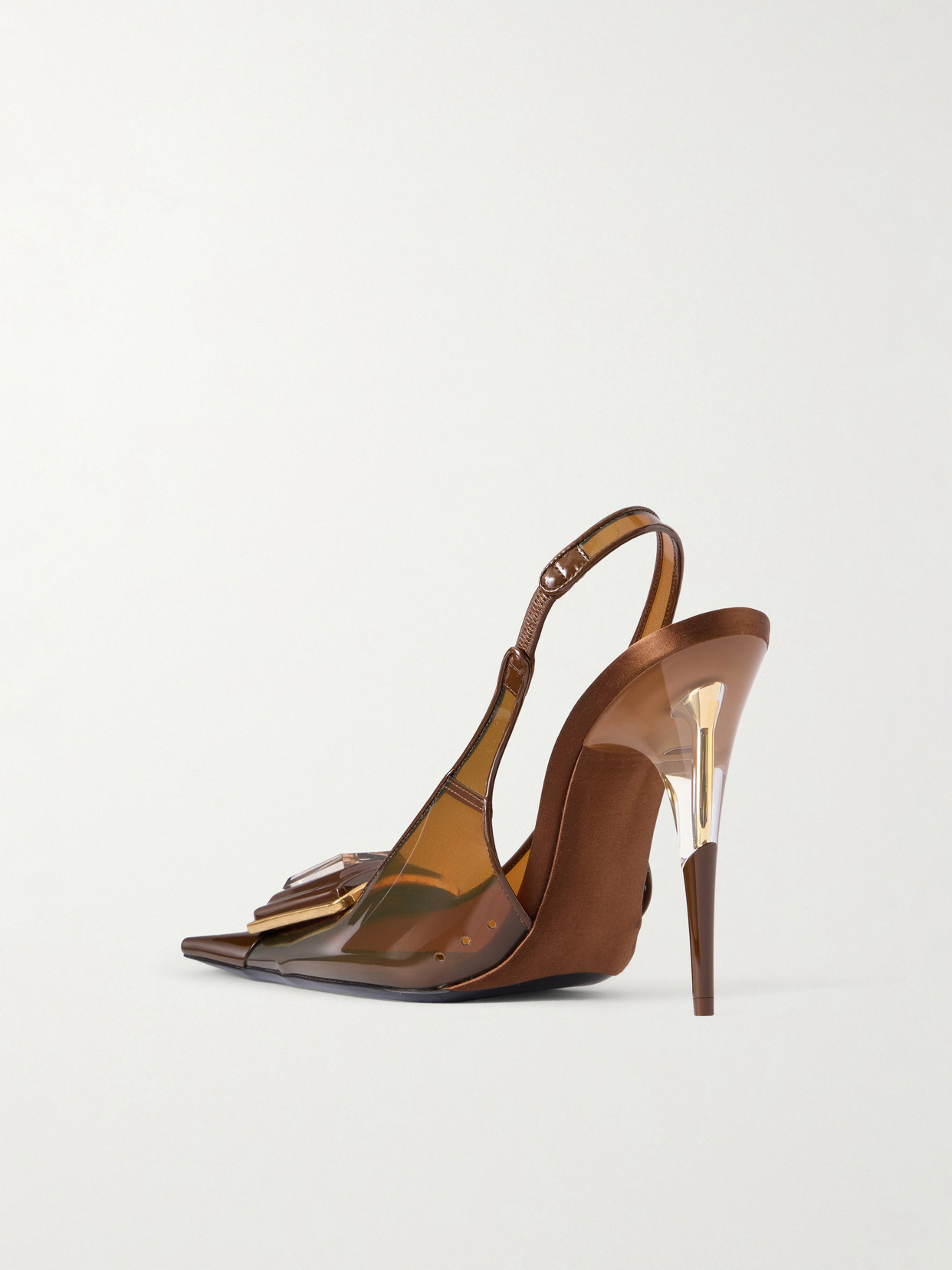 Sibyl 110 Embellished Patent-Leather Trimmed Rubber Slingback