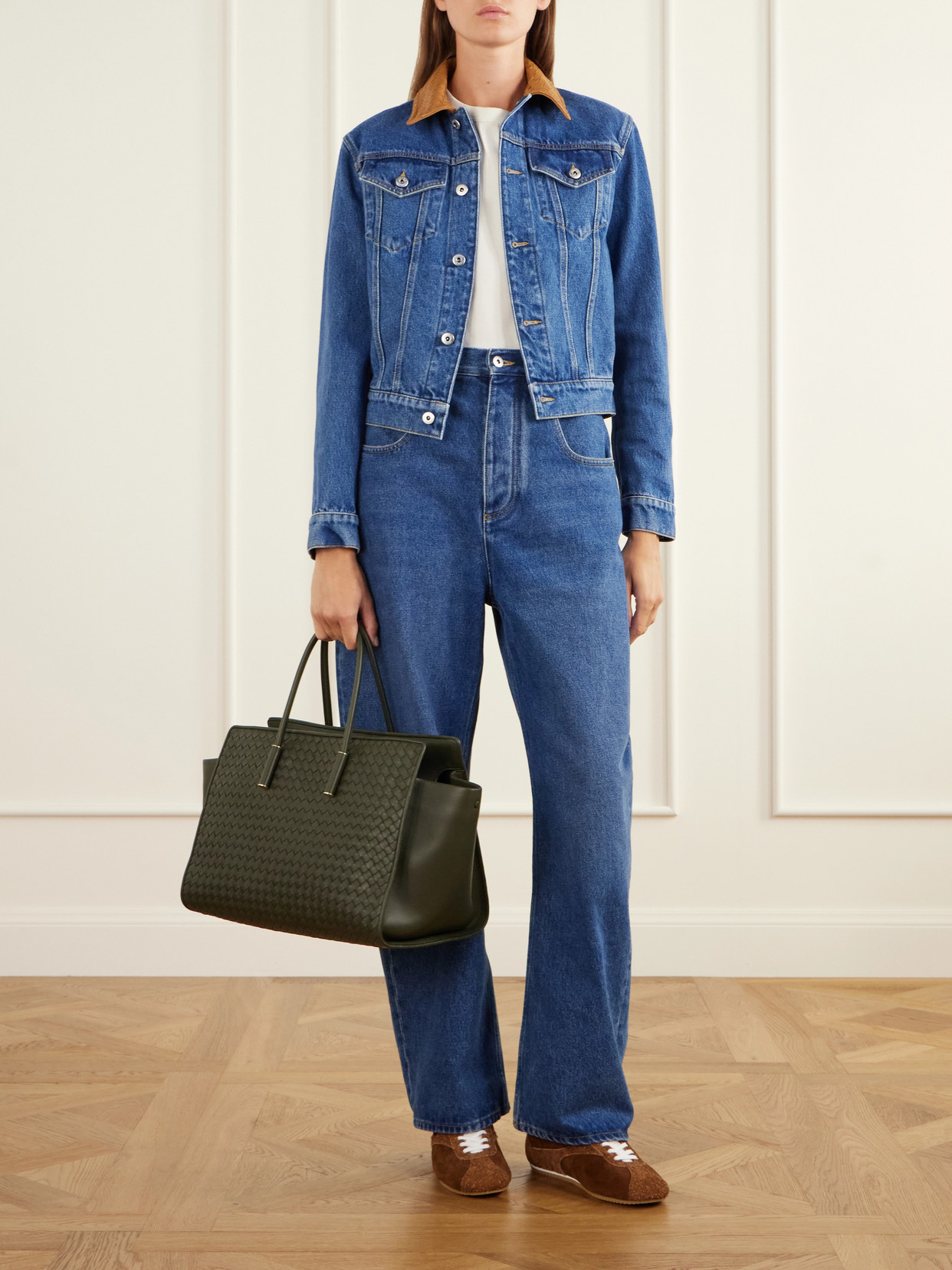 Barbara Intrecciato Leather Tote