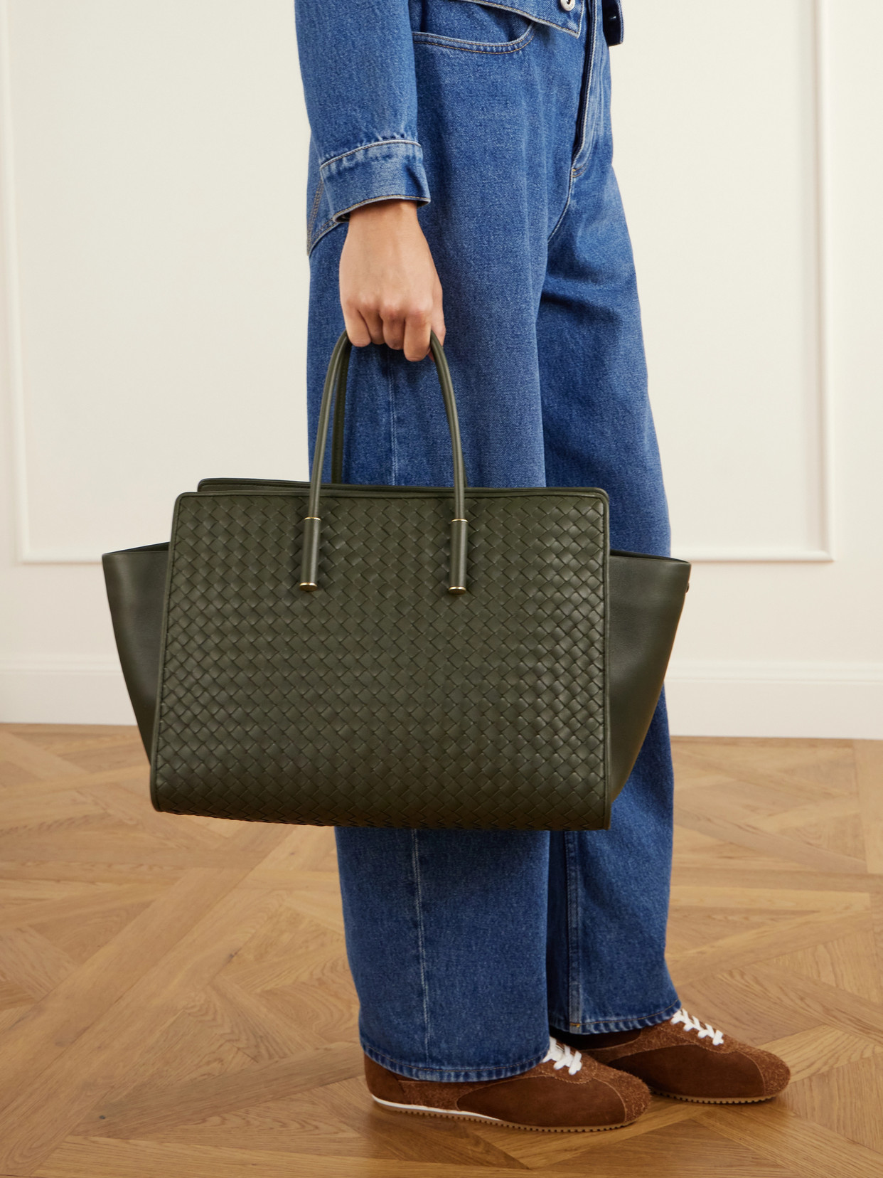 Barbara Intrecciato Leather Tote