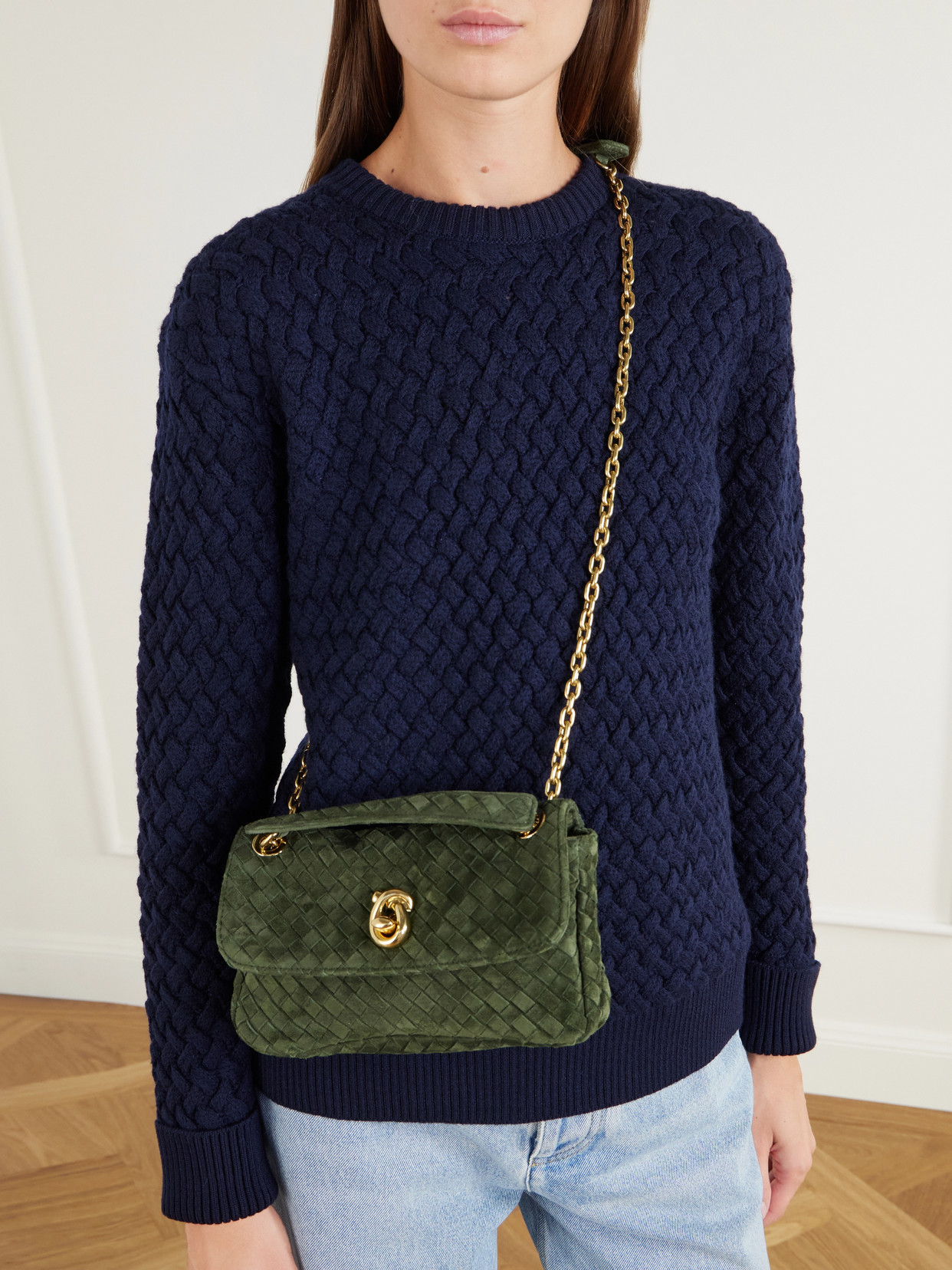 Baby Madison Small Intrecciato Shoulder Bag