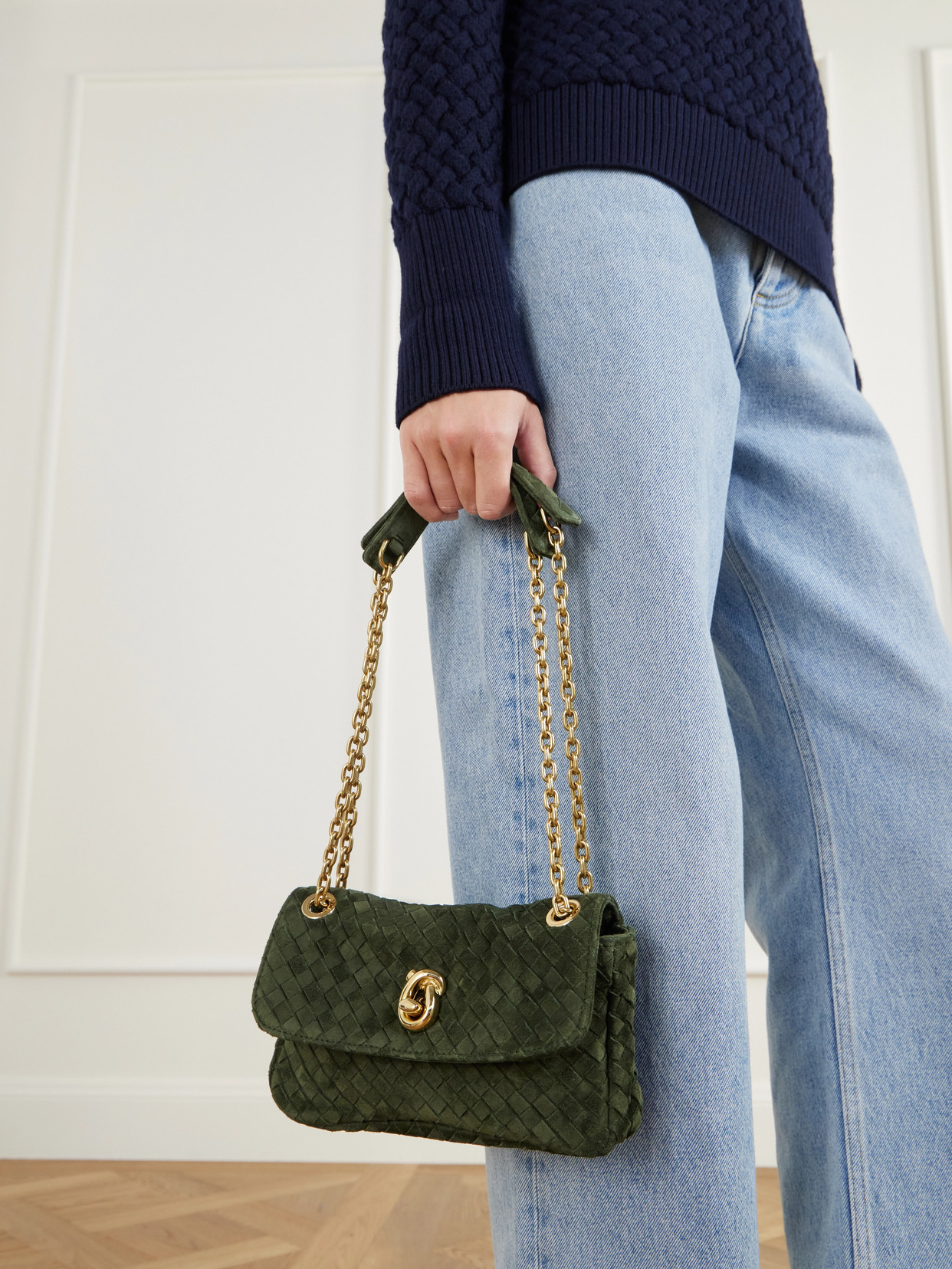 Baby Madison Small Intrecciato Shoulder Bag