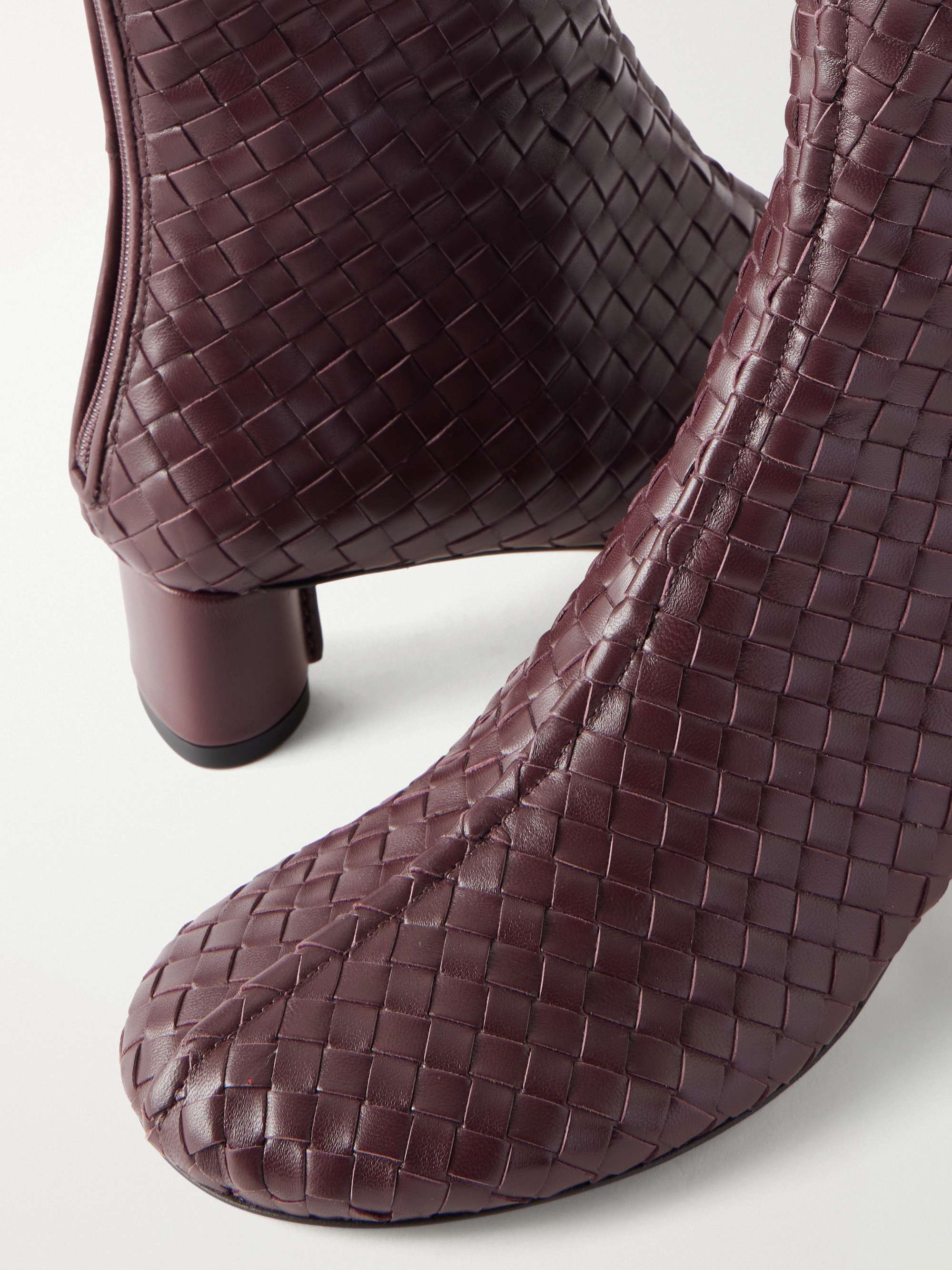BOTTEGA VENETA Cherry 45 Intrecciato leather ankle boots | NET-A