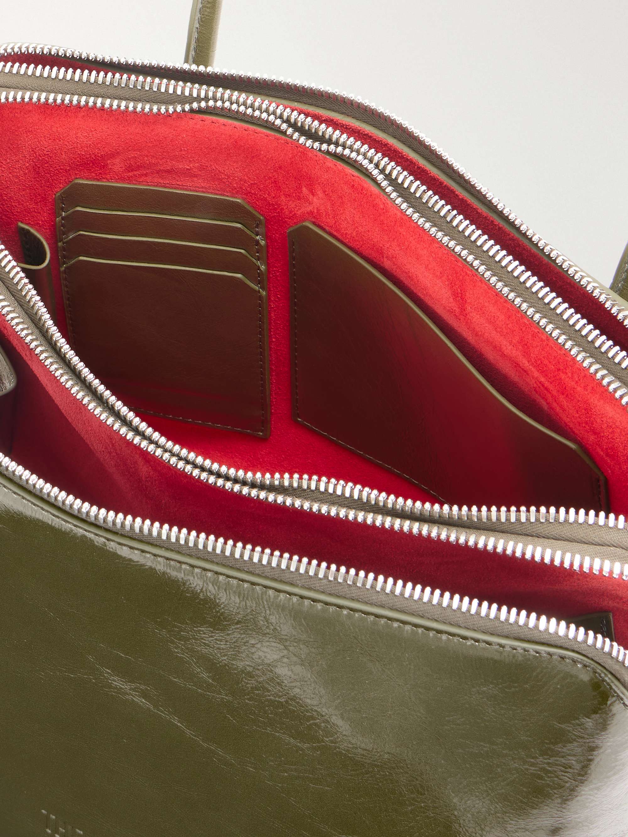 THE ATTICO L'Altra Di Milano crinkled patent-leather shoulder bag