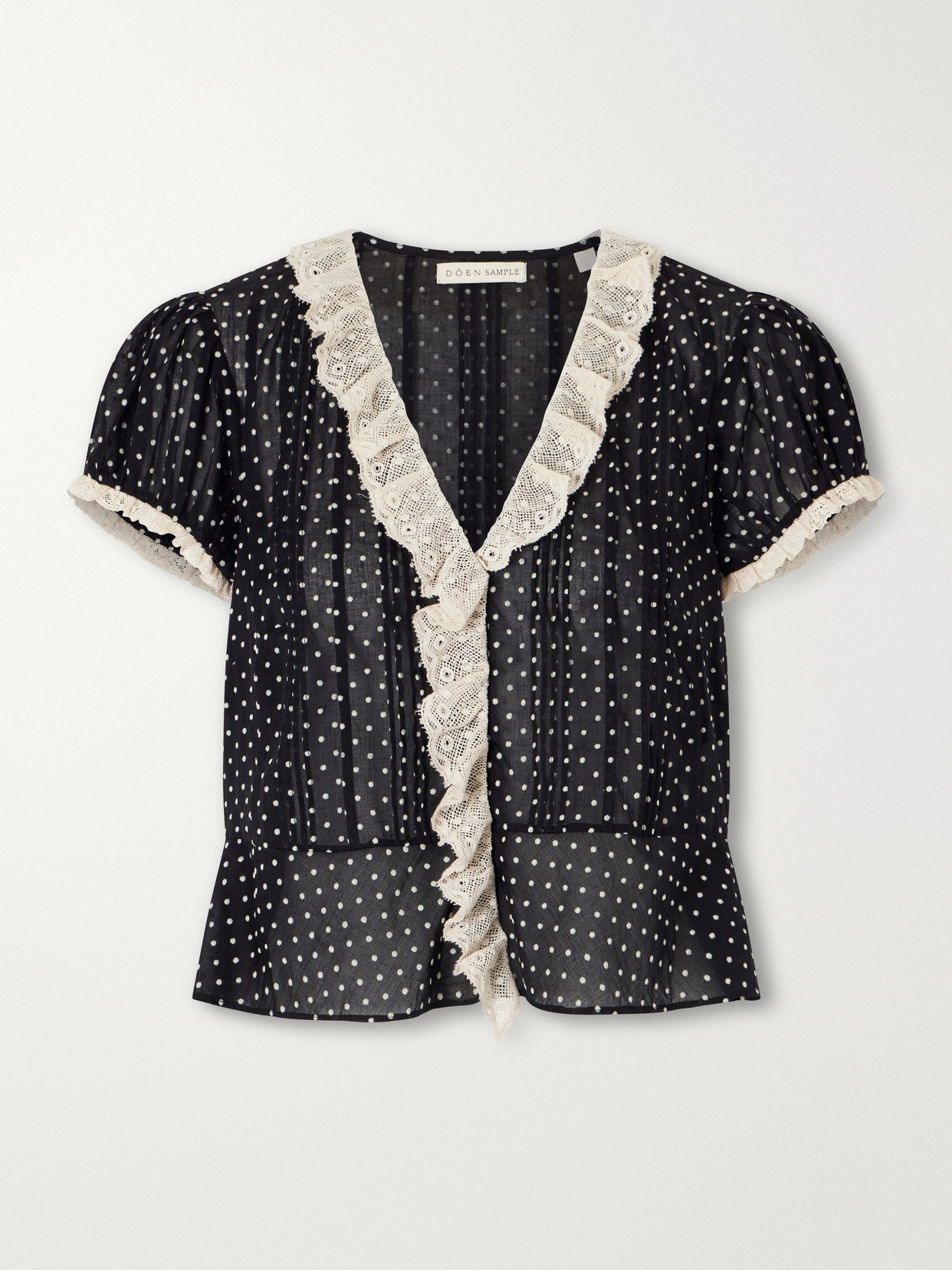Doen Orella Lace-trimmed Organic Cotton-voile Blouse In Multi