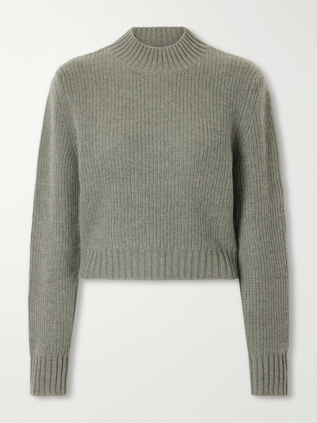 Chiba Ribbed Cropped Cashmere Turtleneck Sweater