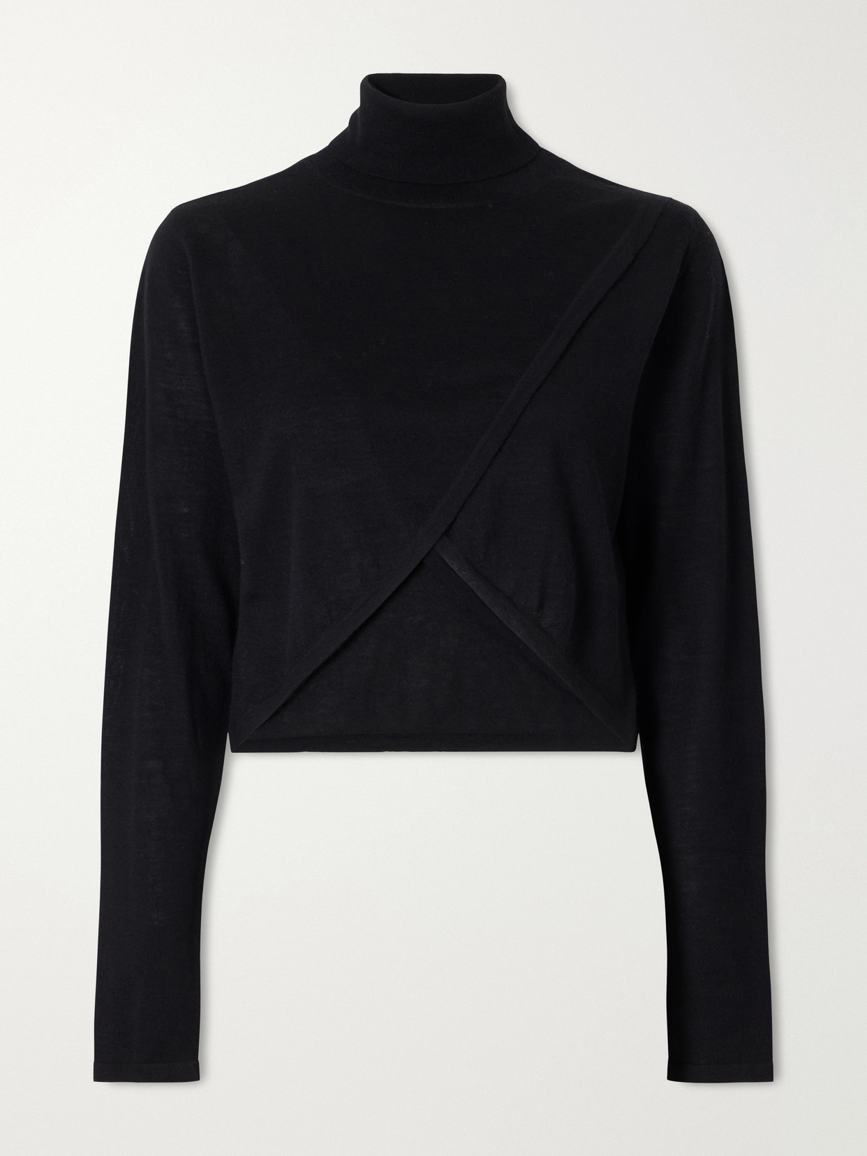 Arrone Cropped Cut-Out Cashmere Turtleneck Sweater