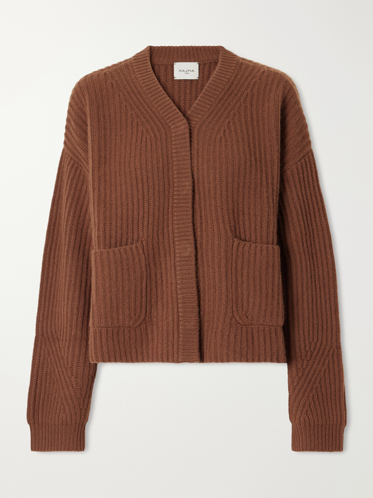 Le Kasha Bresil Ribbed Cashmere Cardigan In Brown