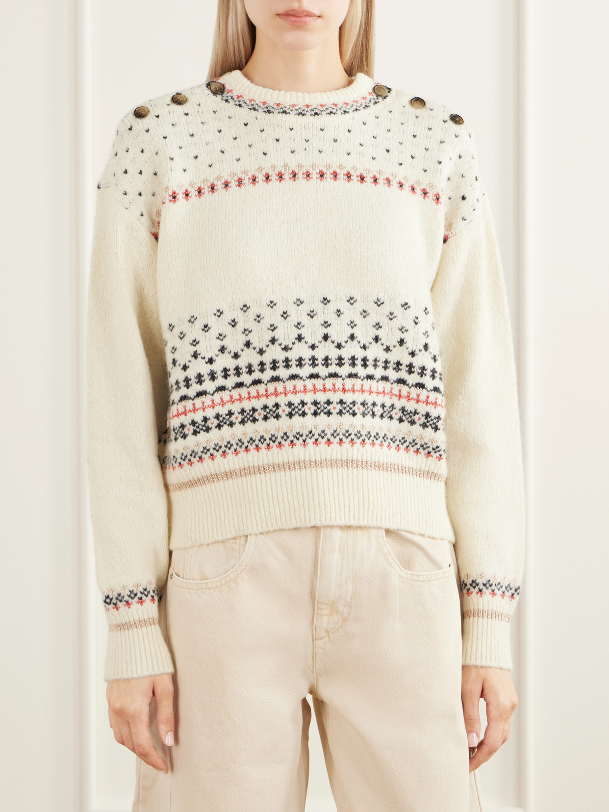 Marant Étoile - Zury Fair Isle Rib-Trimmed Sweater