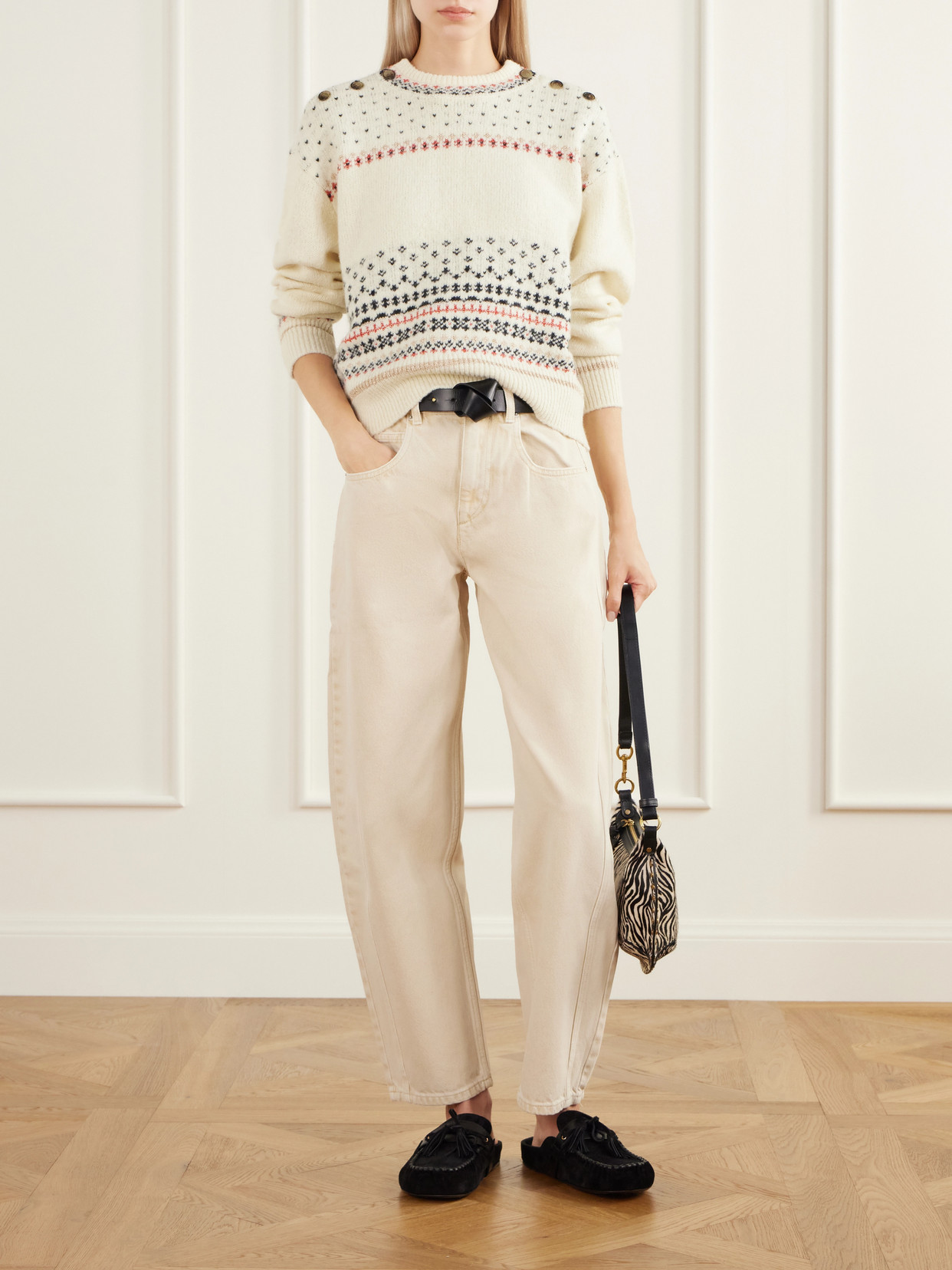 Marant Étoile - Zury Fair Isle Rib-Trimmed Sweater