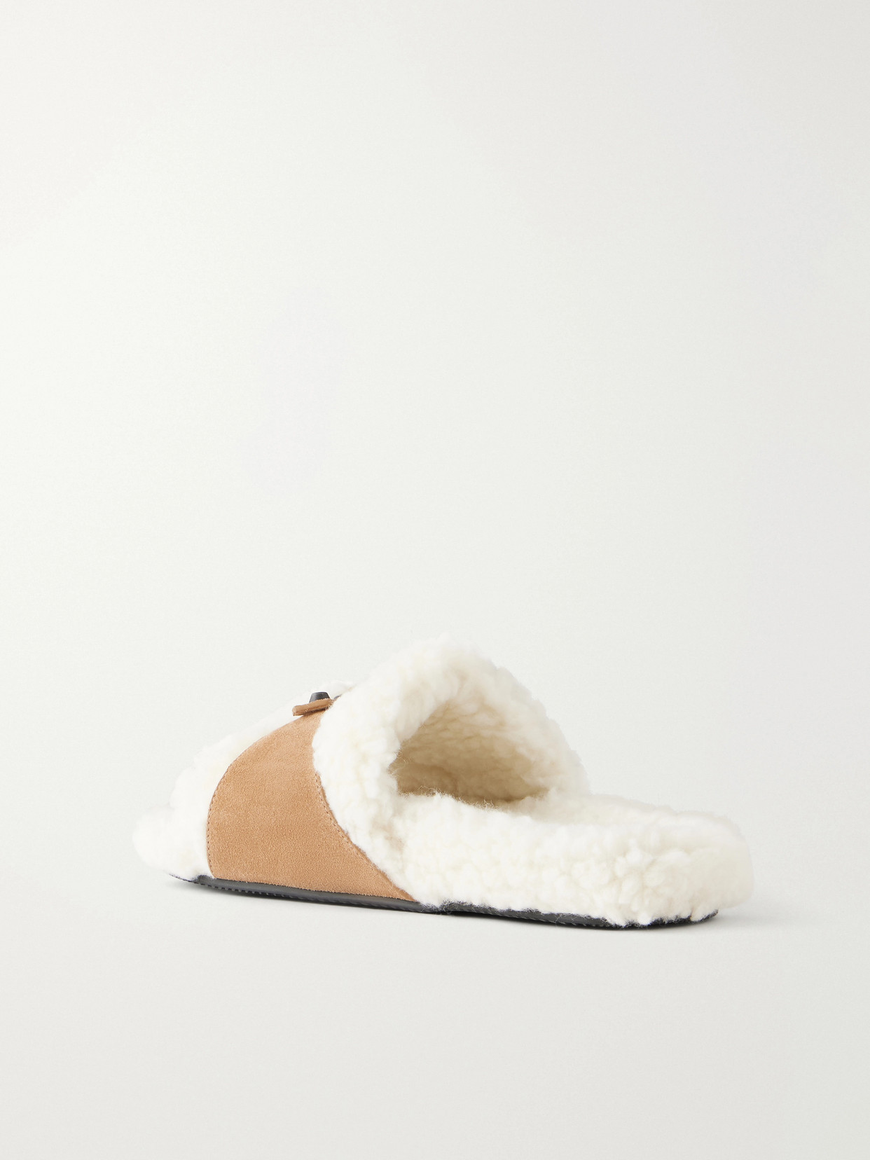 Buckle-Detailed Suede-Lined Slip-On Flats
