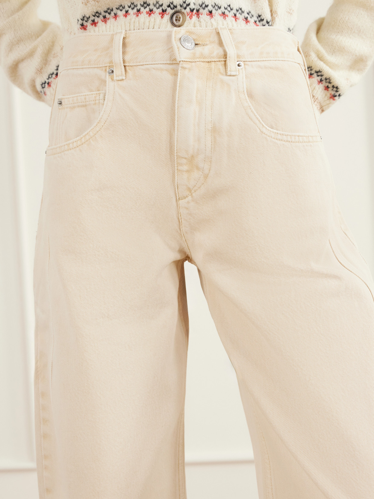 Oriane Mid-Rise Barrel-Leg Jeans