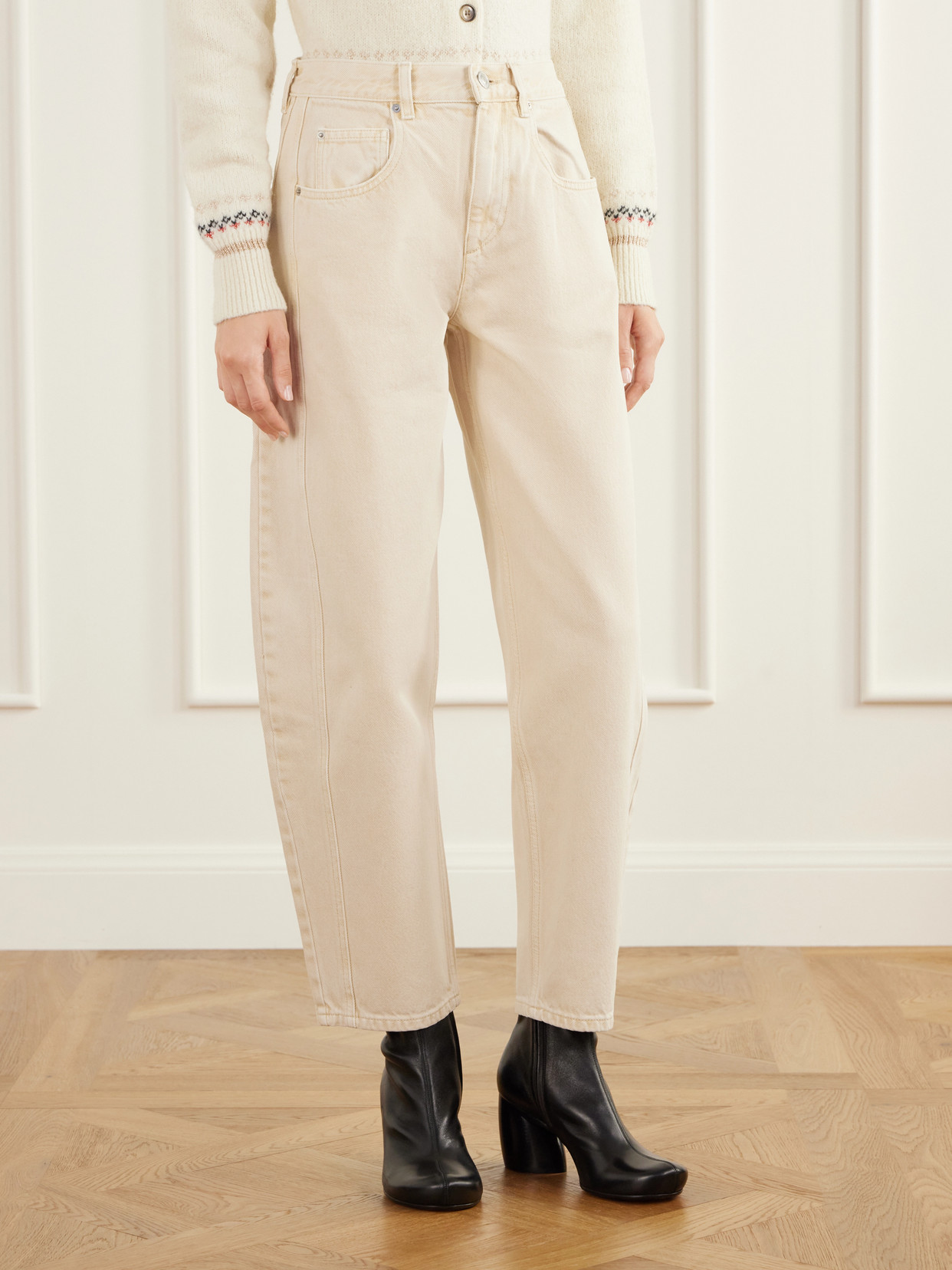Oriane Mid-Rise Barrel-Leg Jeans