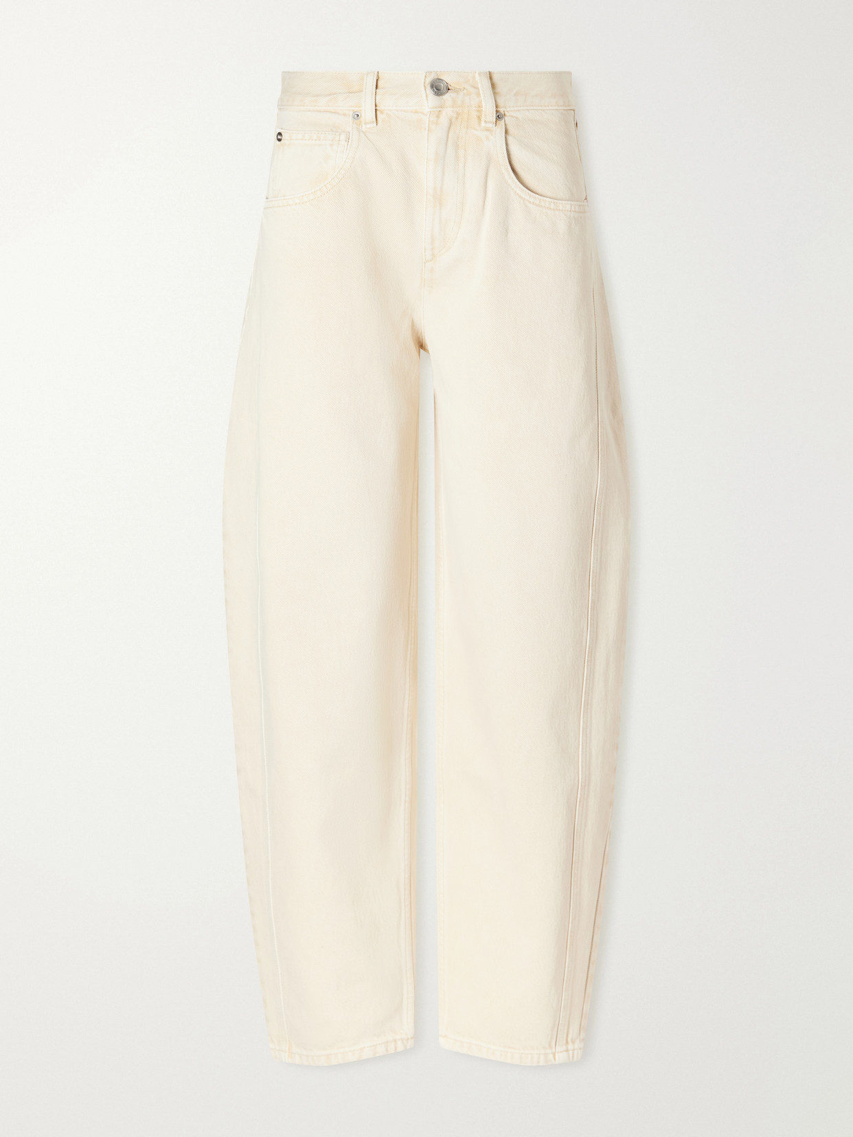 Isabel Marant Oriane Mid-rise Barrel-leg Jeans In Neutral