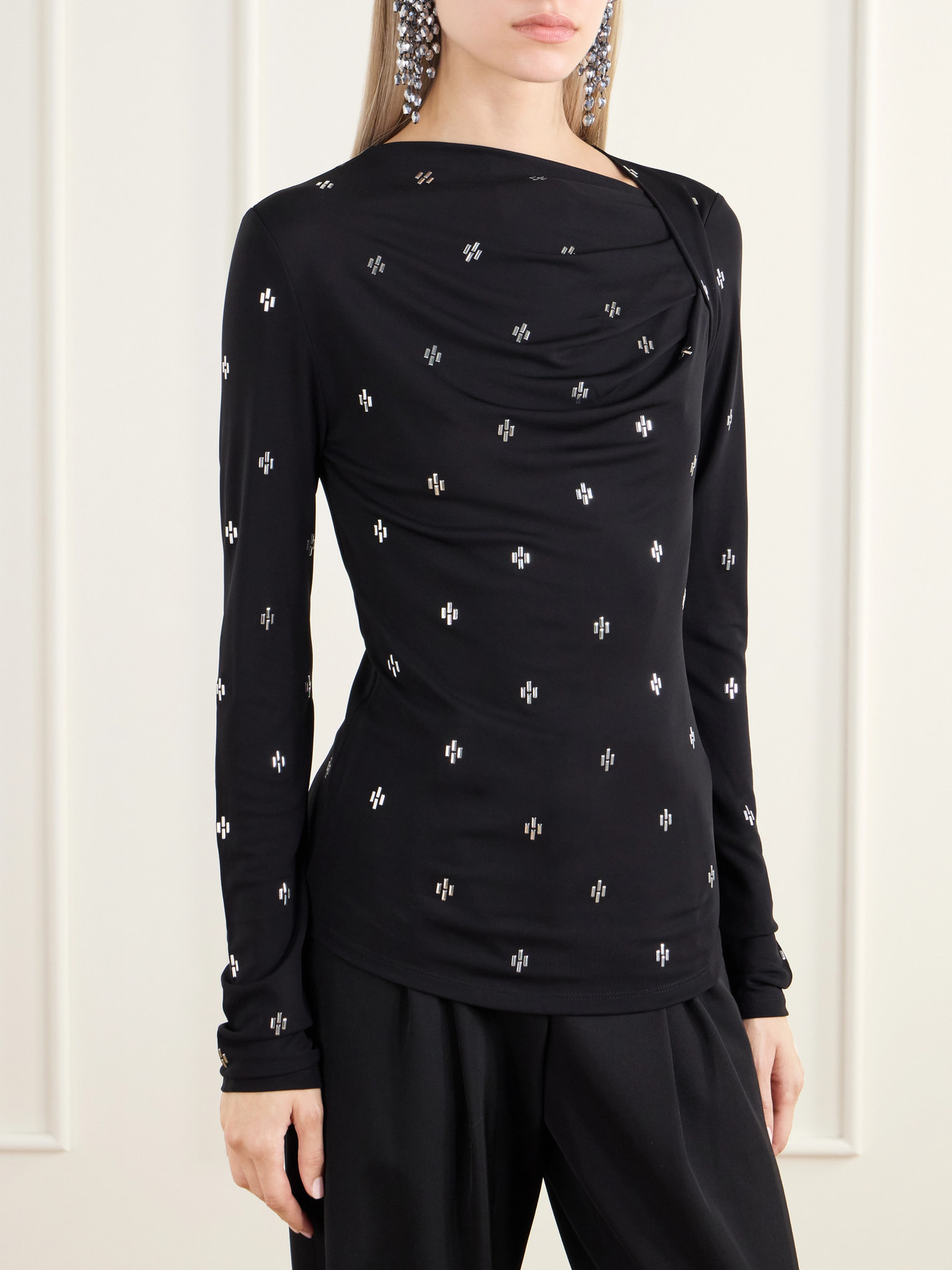 Embellished Gathered Top