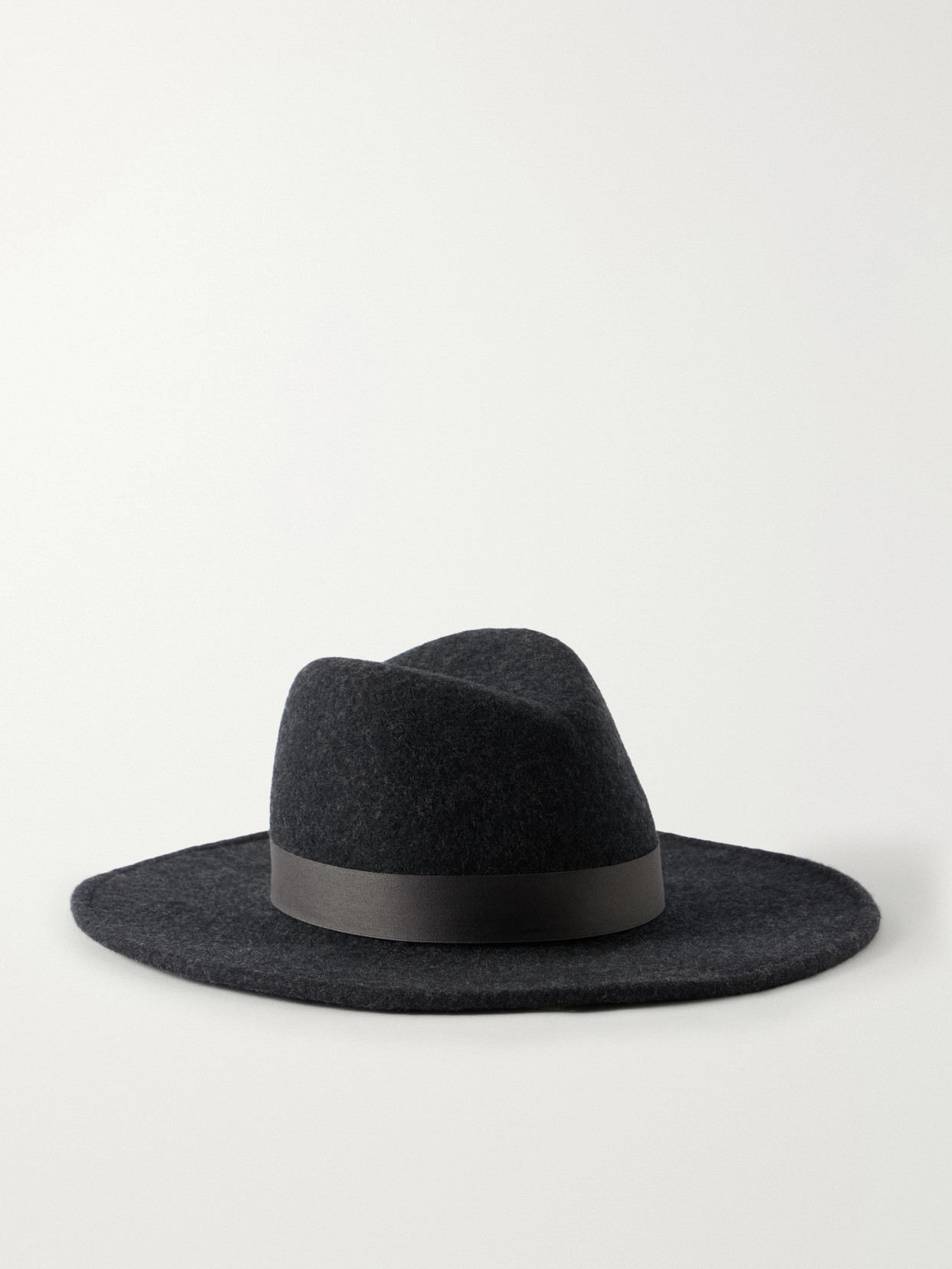 Gigi Burris Jeanne Satin-trimmed Wool And Cotton-blend Felt Hat In Gray
