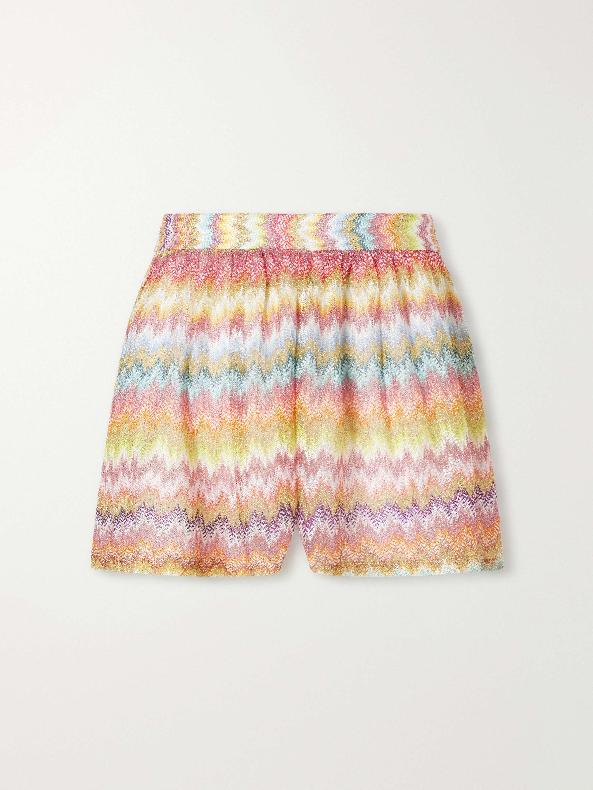 MISSONI Striped crochet-knit shorts