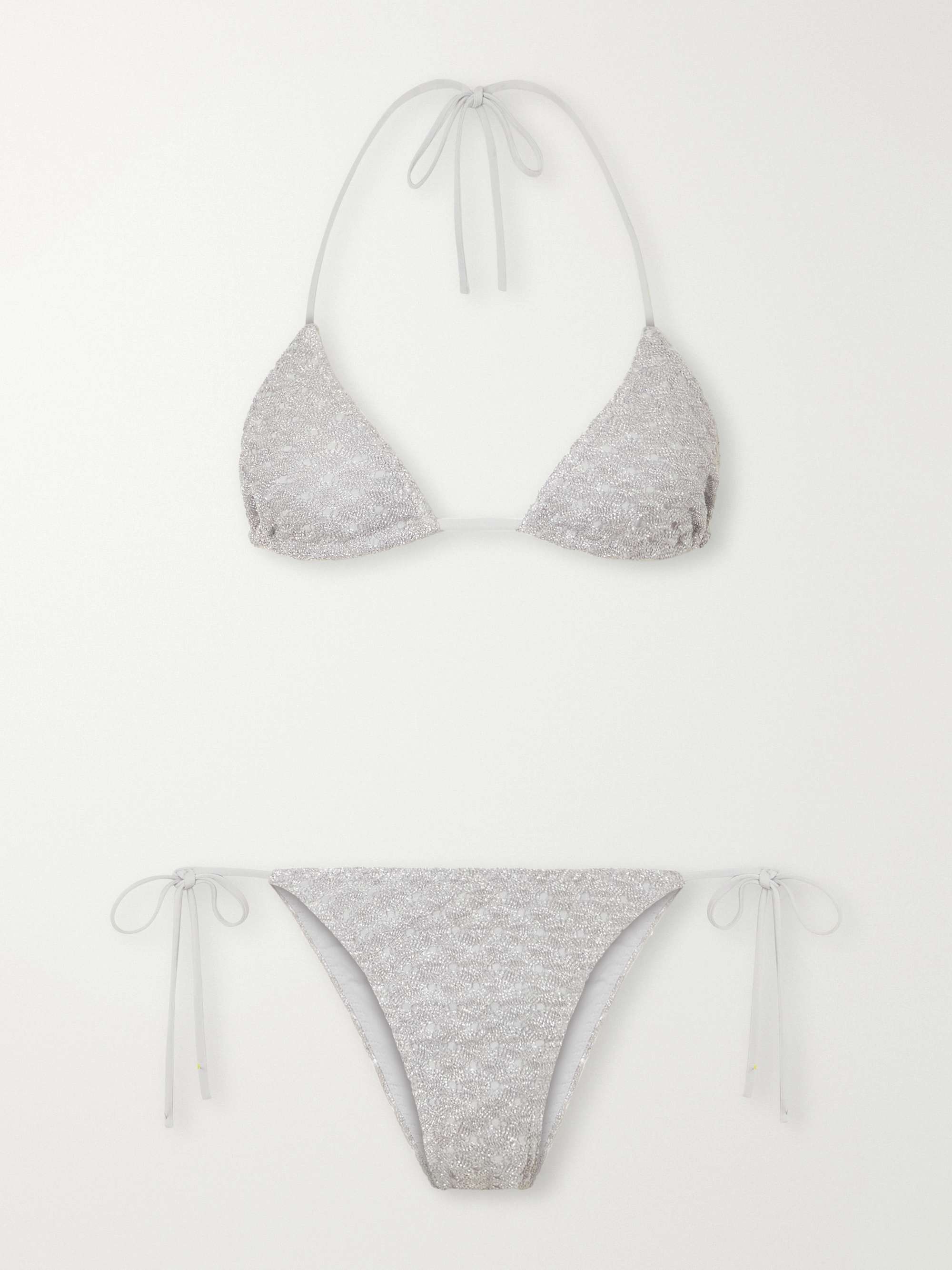 MISSONI Mare striped crochet-knit triangle bikini