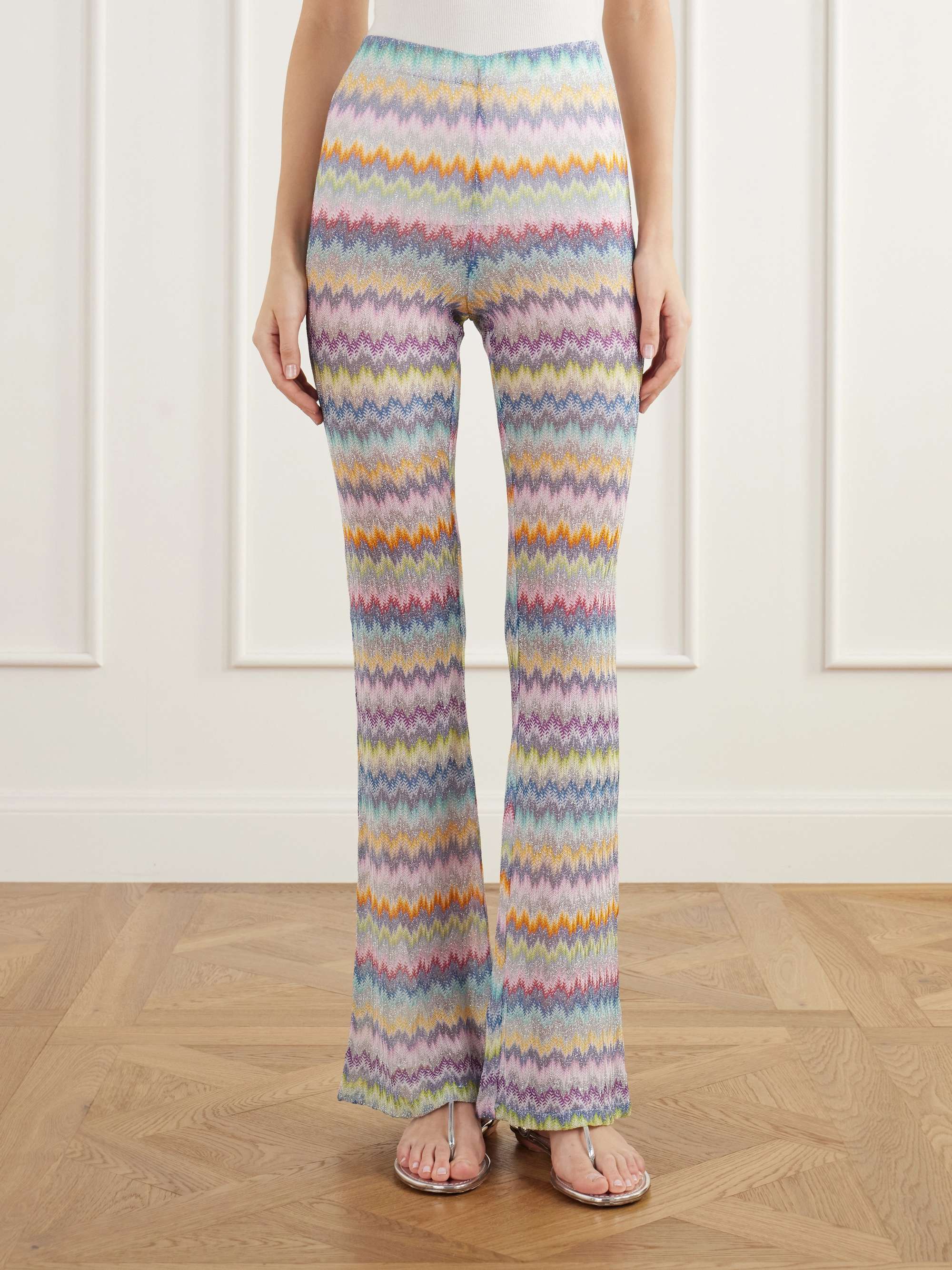 MISSONI Printed voile flared pants