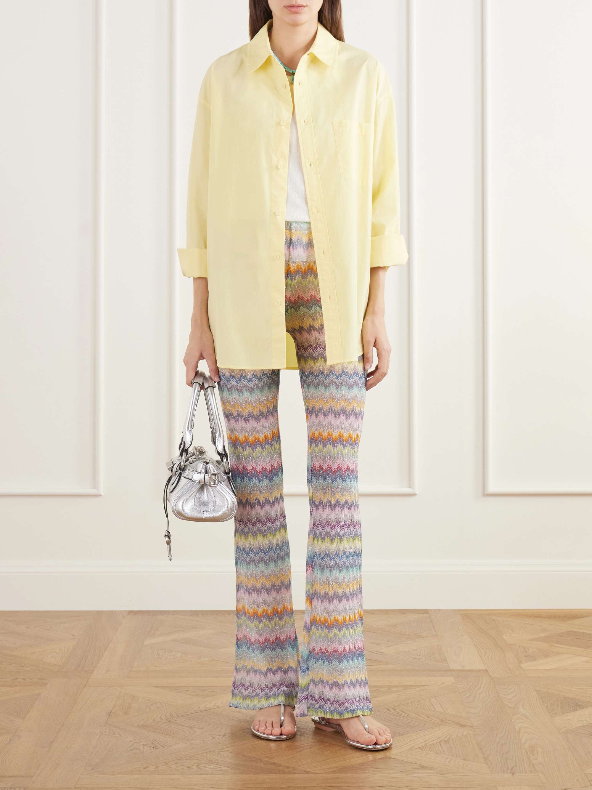 MISSONI Printed voile flared pants