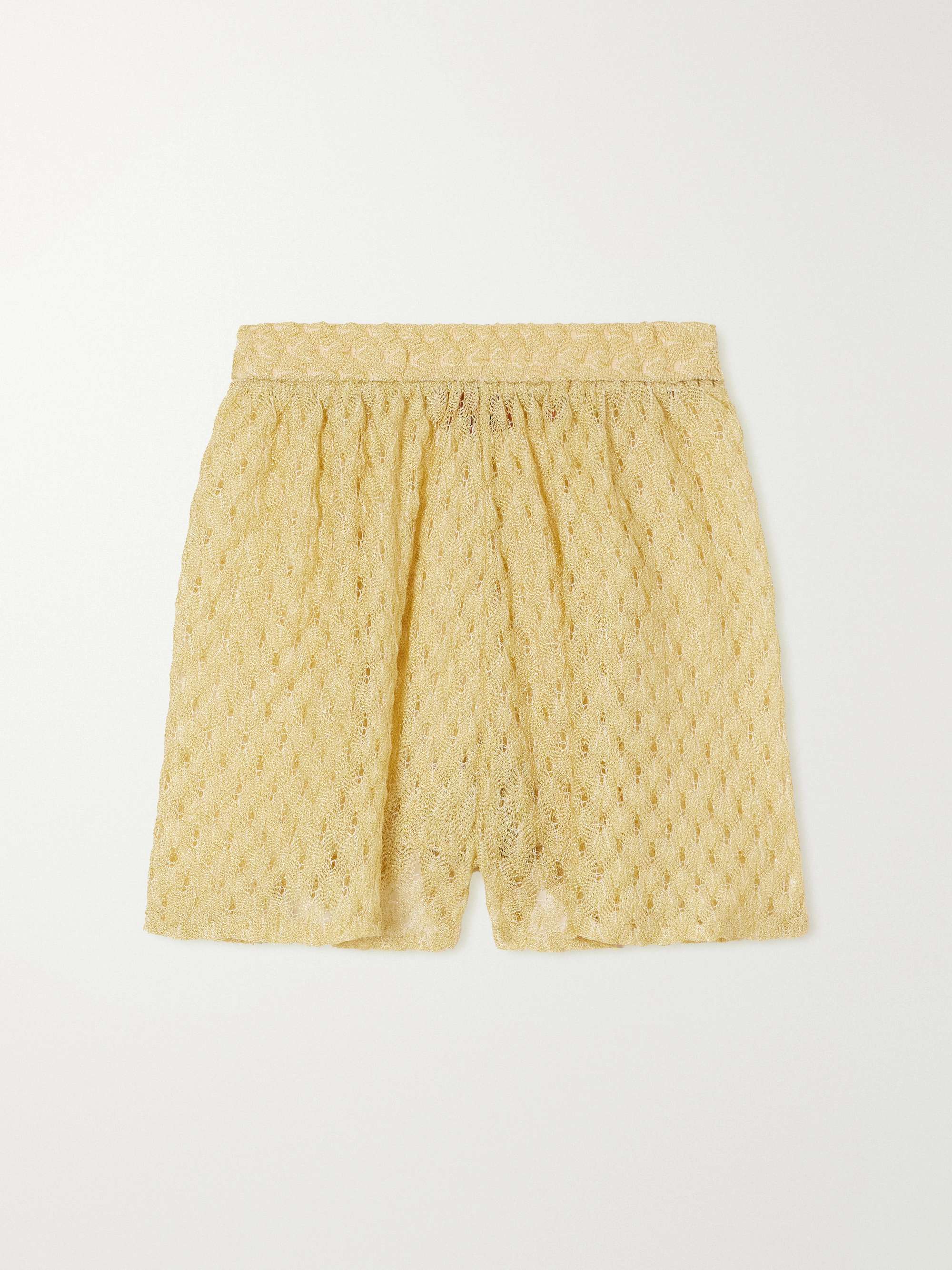 MISSONI Striped crochet-knit shorts
