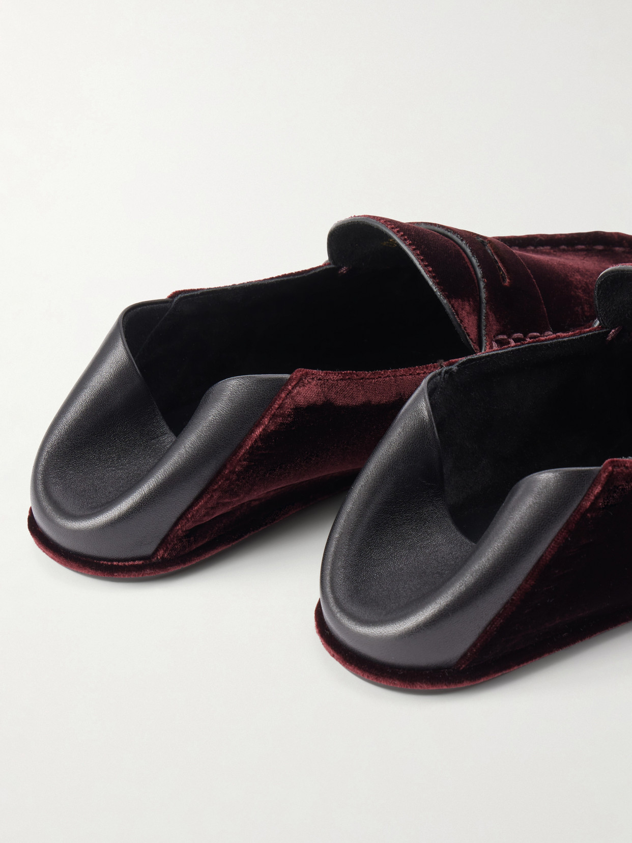 Le Loafer Cassandre-Embellished Collapsible-Heel Leather-Trimmed Velvet Loafers