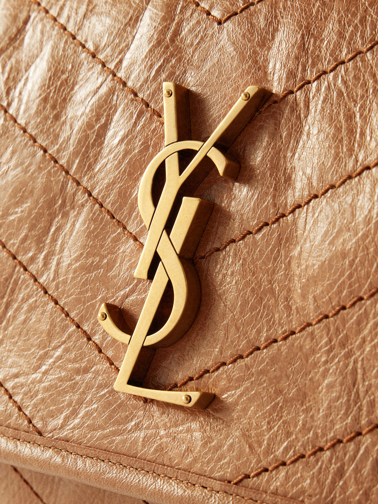 Niki Cassandre-Embellished Crinkled-Leather Shoulder Bag