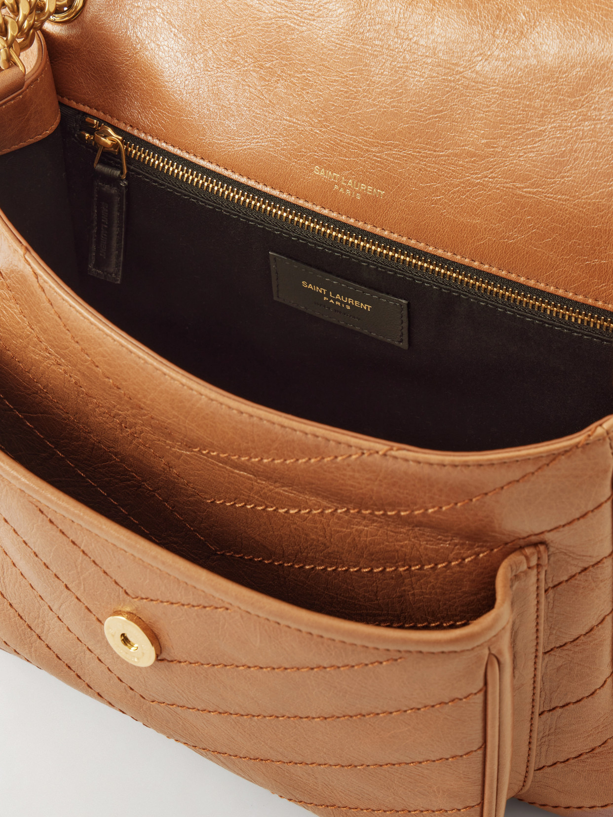 Niki Cassandre-Embellished Crinkled-Leather Shoulder Bag