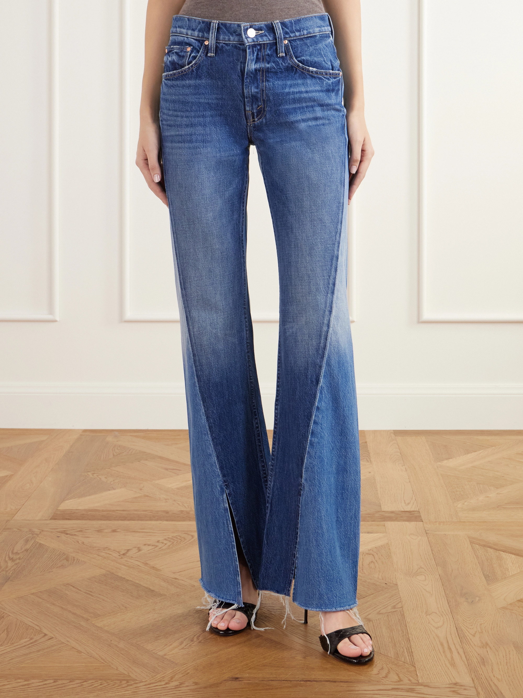 MOTHER Bookie Slit Twist Heel mid-rise bootcut jeans