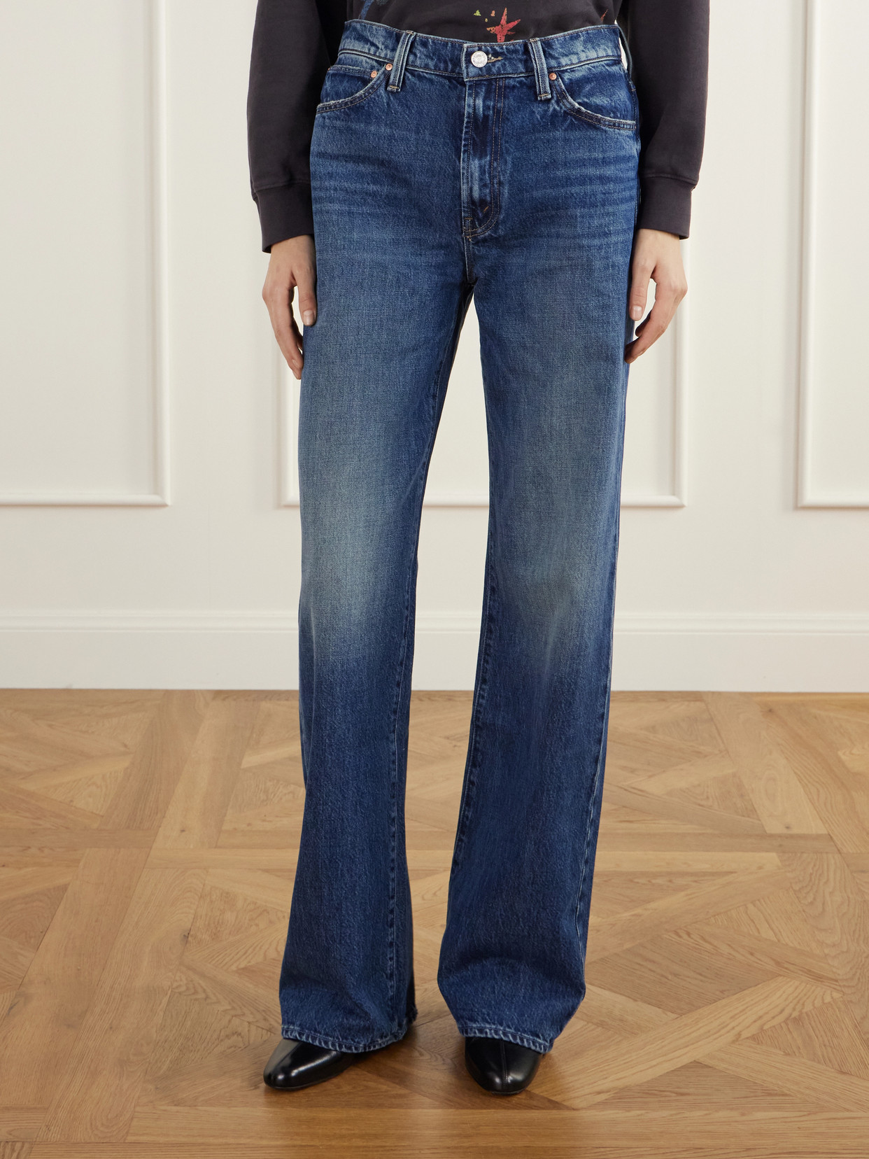 Dodger Zip Heel Mid-Rise Wide- Leg