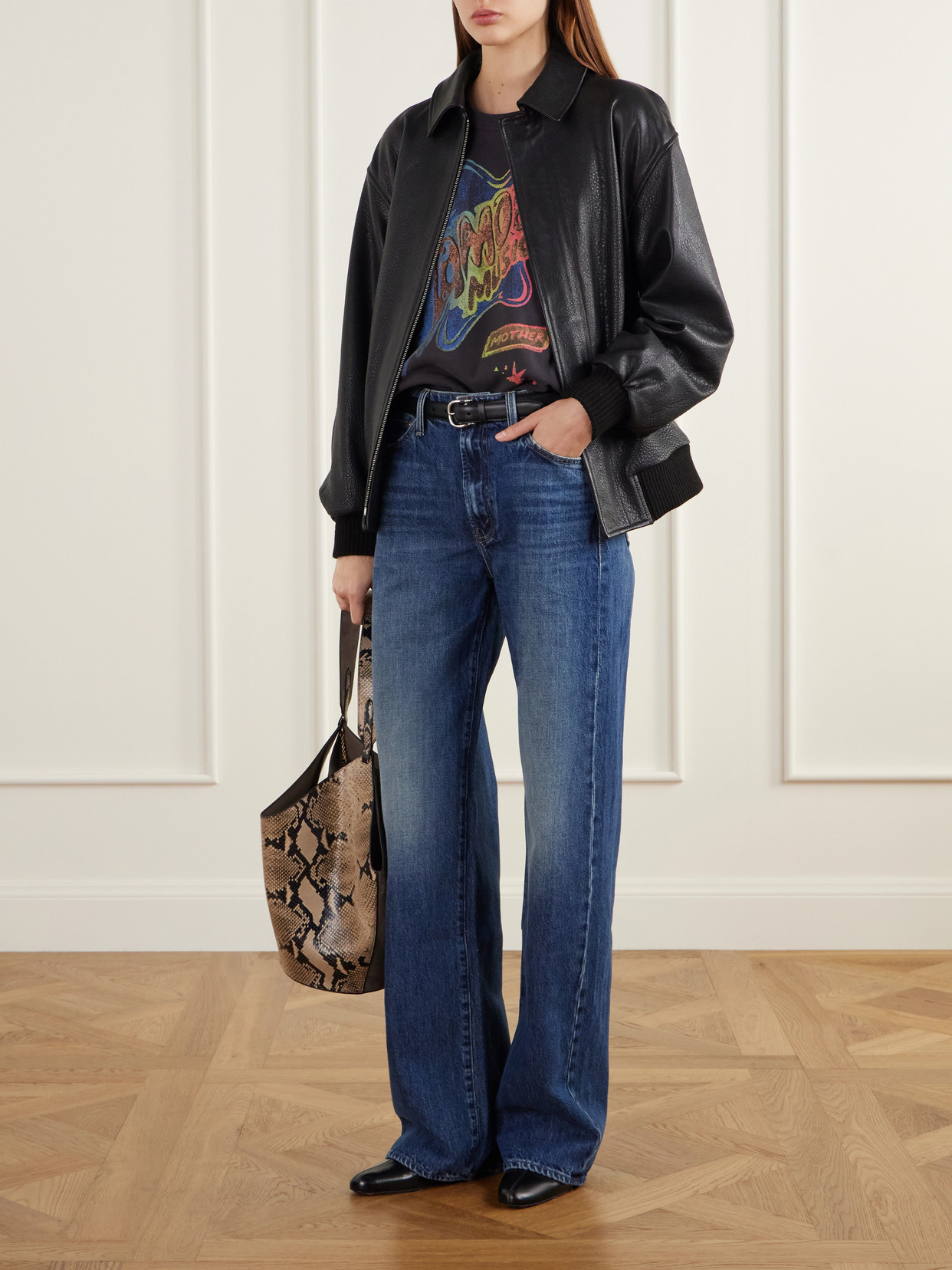 Dodger Zip Heel Mid-Rise Wide- Leg