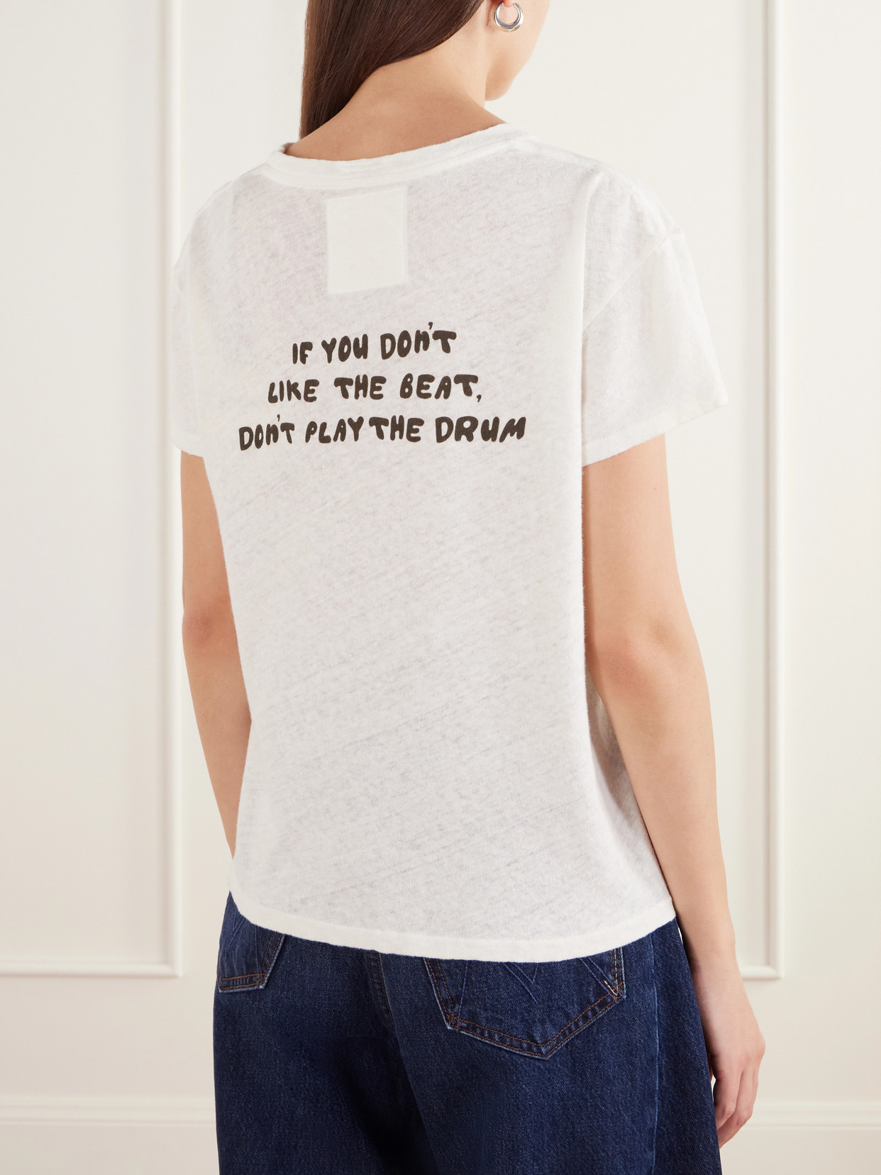 The Sinful Printed Cotton And Linen-Blend Jersey T-Shirt