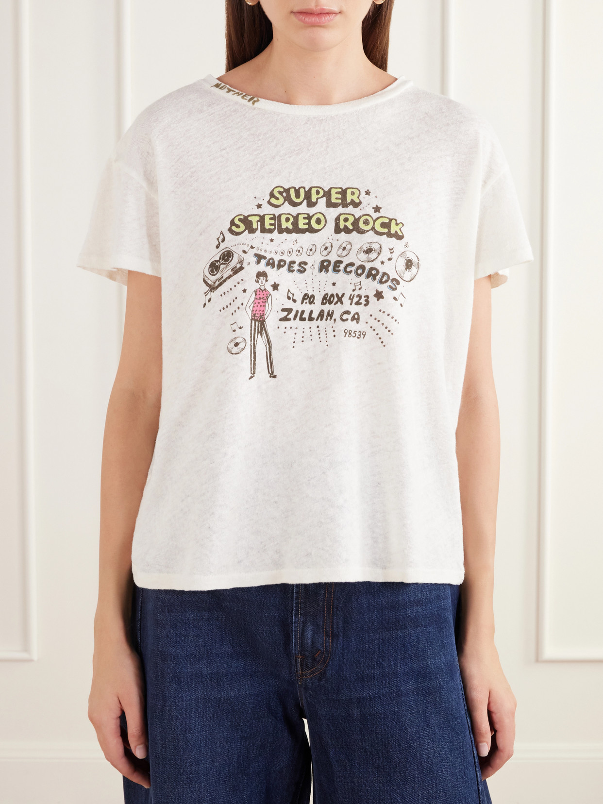 The Sinful Printed Cotton And Linen-Blend Jersey T-Shirt