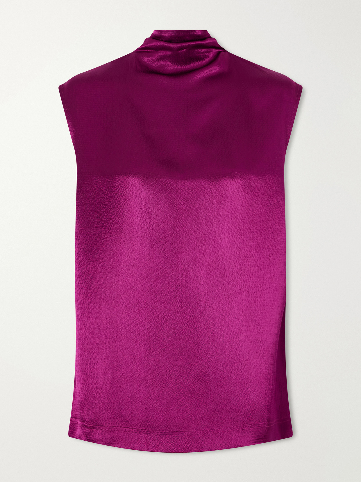 Fforme Lilah Tie-detailed Satin Blouse In Purple