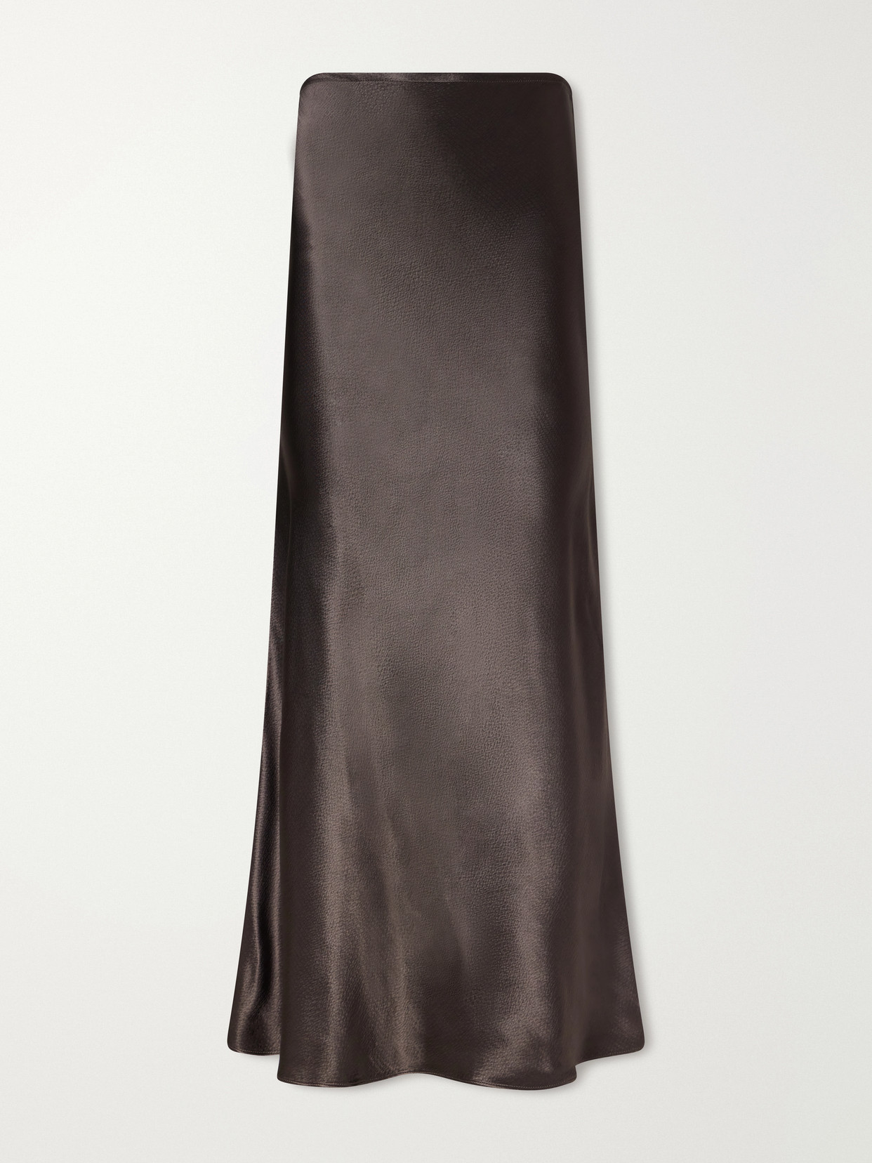 Fforme Cori Satin Midi Skirt In Brown