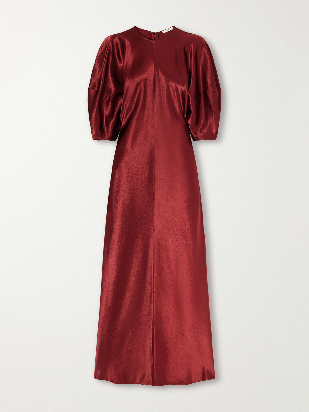 Fforme Sadie Hammered-satin Maxi Dress In Burgundy