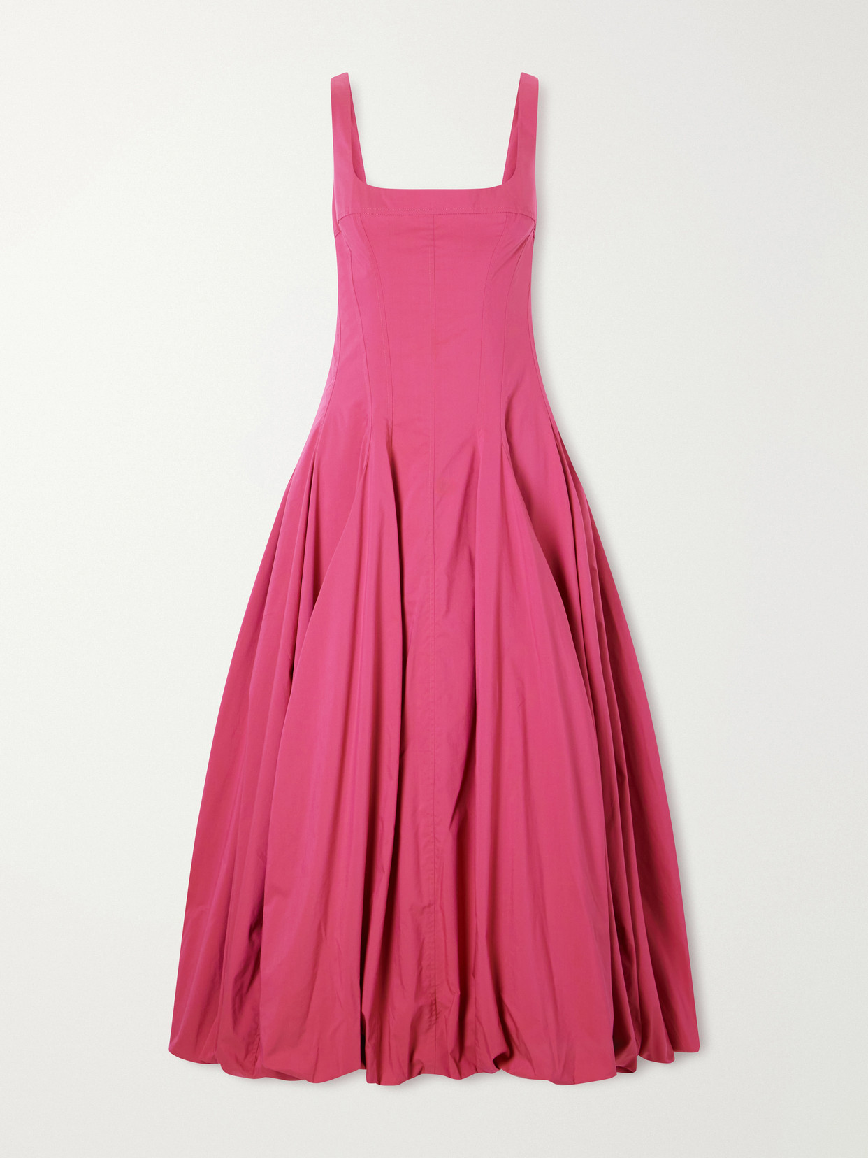 Simkhai Hally Pleated Cotton-blend Midi Dress In Pink