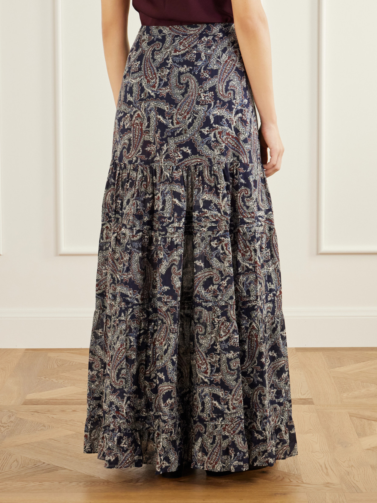 Heatheralyn Gathered Paisley-Print Cotton Maxi