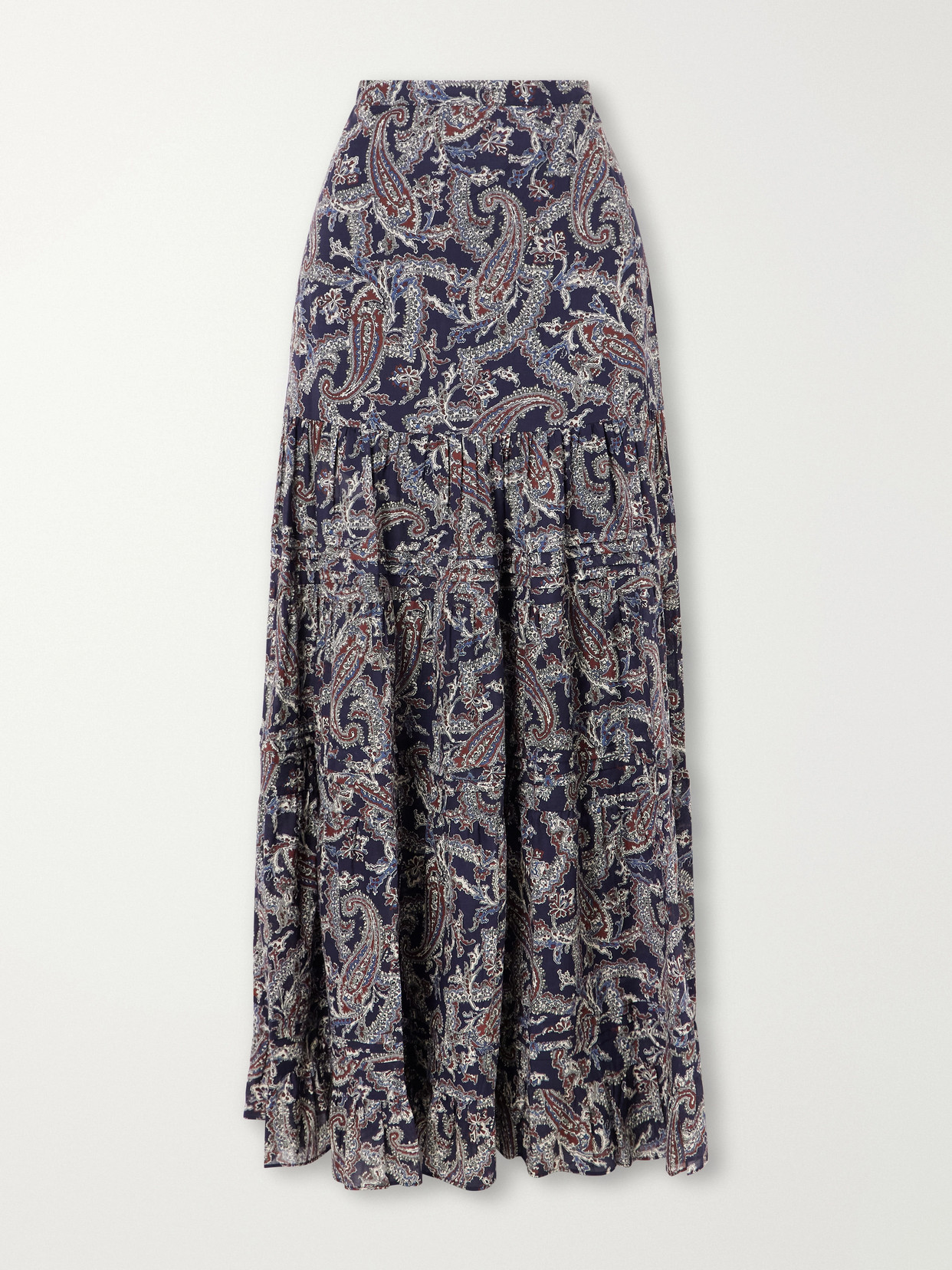 Heatheralyn Gathered Paisley-Print Cotton Maxi