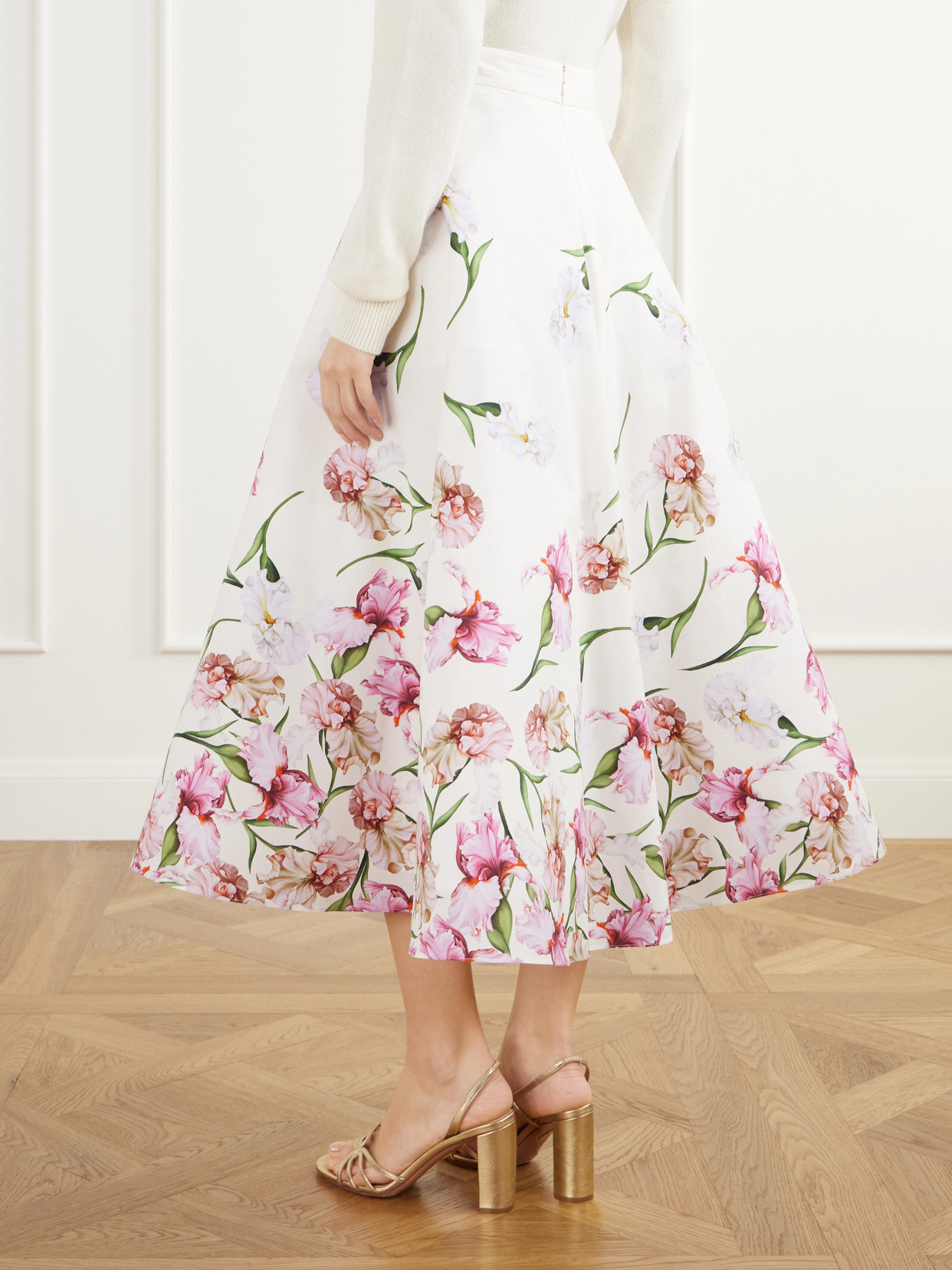 Floral-Print Cotton-Blend Poplin Midi