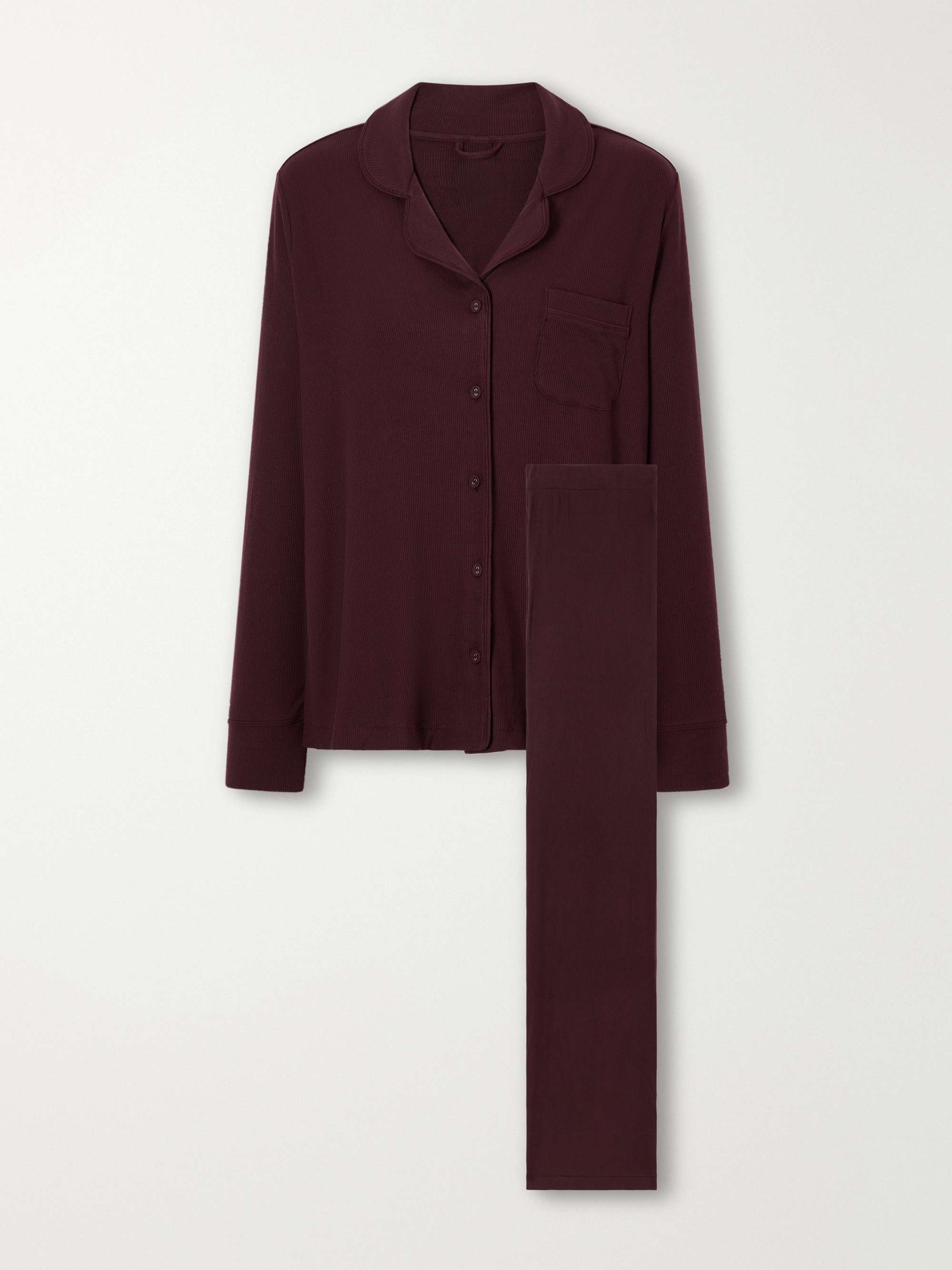 SKIMS Ribbed stretch-modal jersey lounge set - Heather Grey