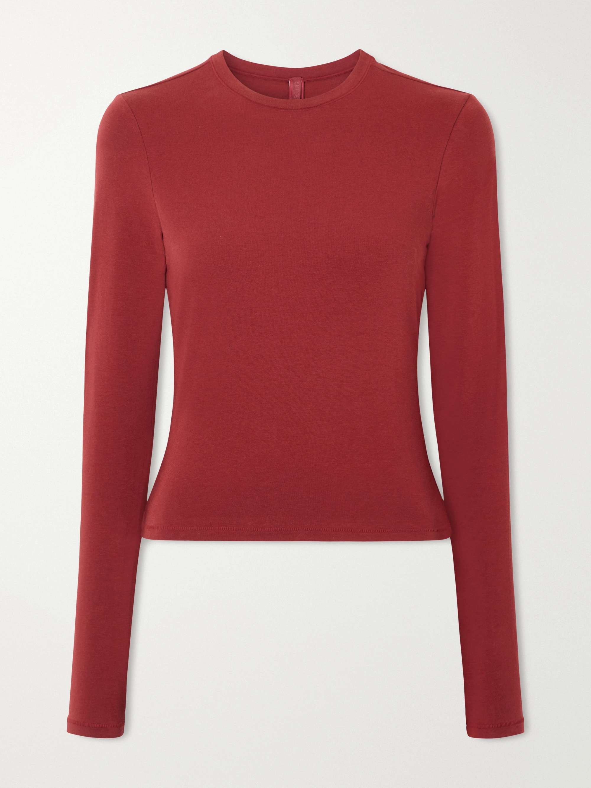 SKIMS Stretch-cotton jersey top - Light Heather Gray