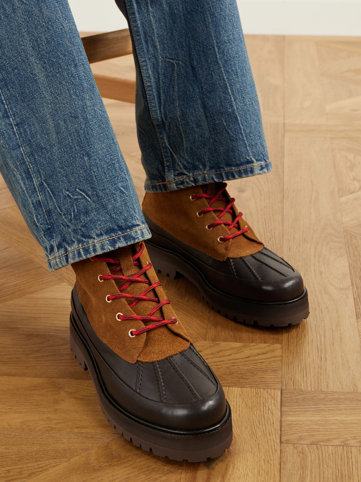 Silo Two-Tone Ankle Boots
