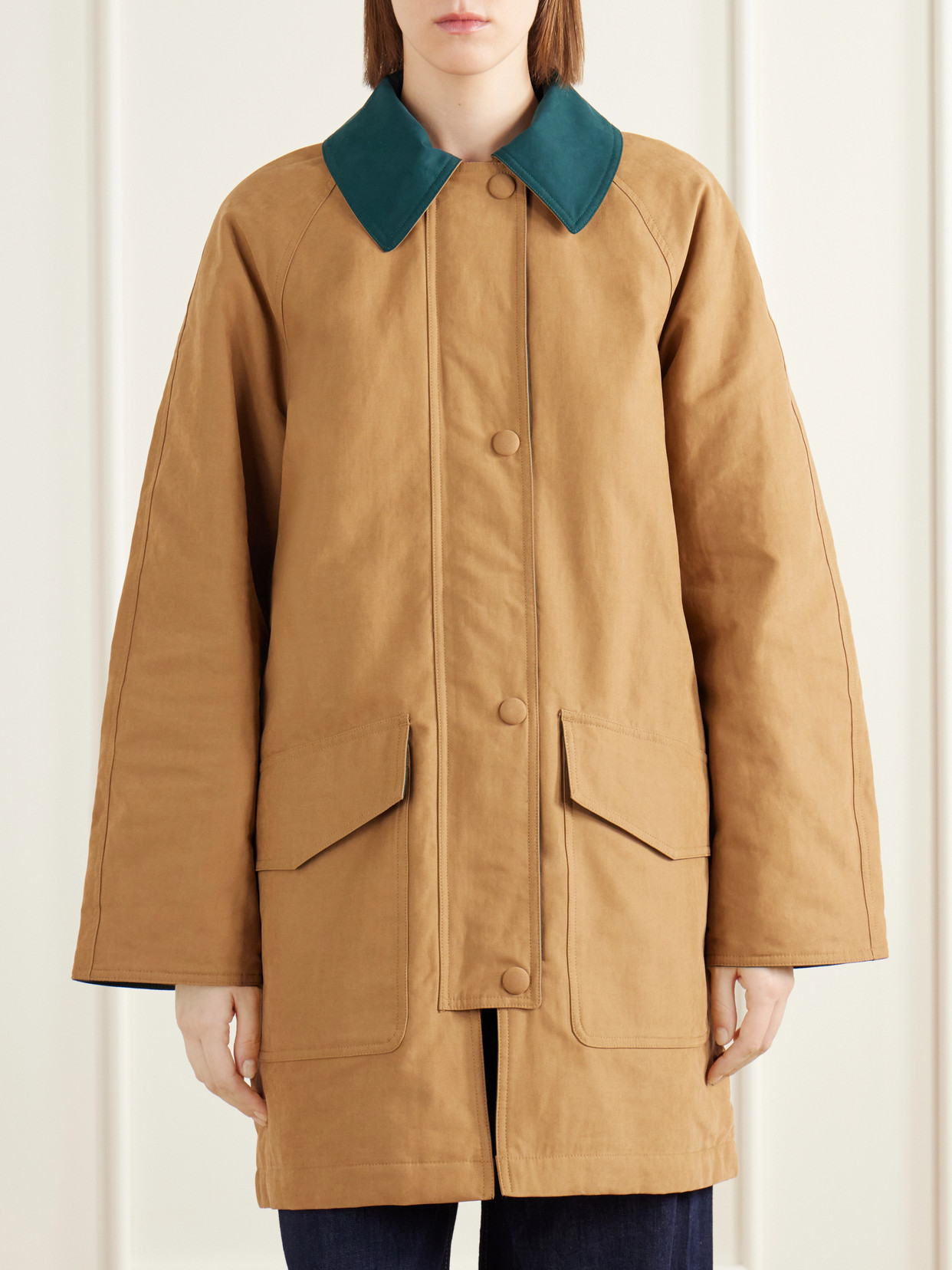 Genevieve Padded Cotton-Blend Gabardine Jacket