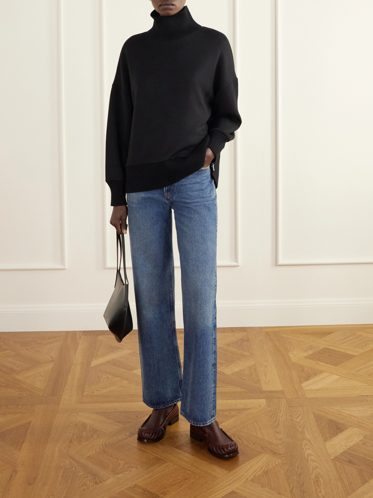 Barker Oversized Stretch-Jersey Turtleneck Sweatshirt