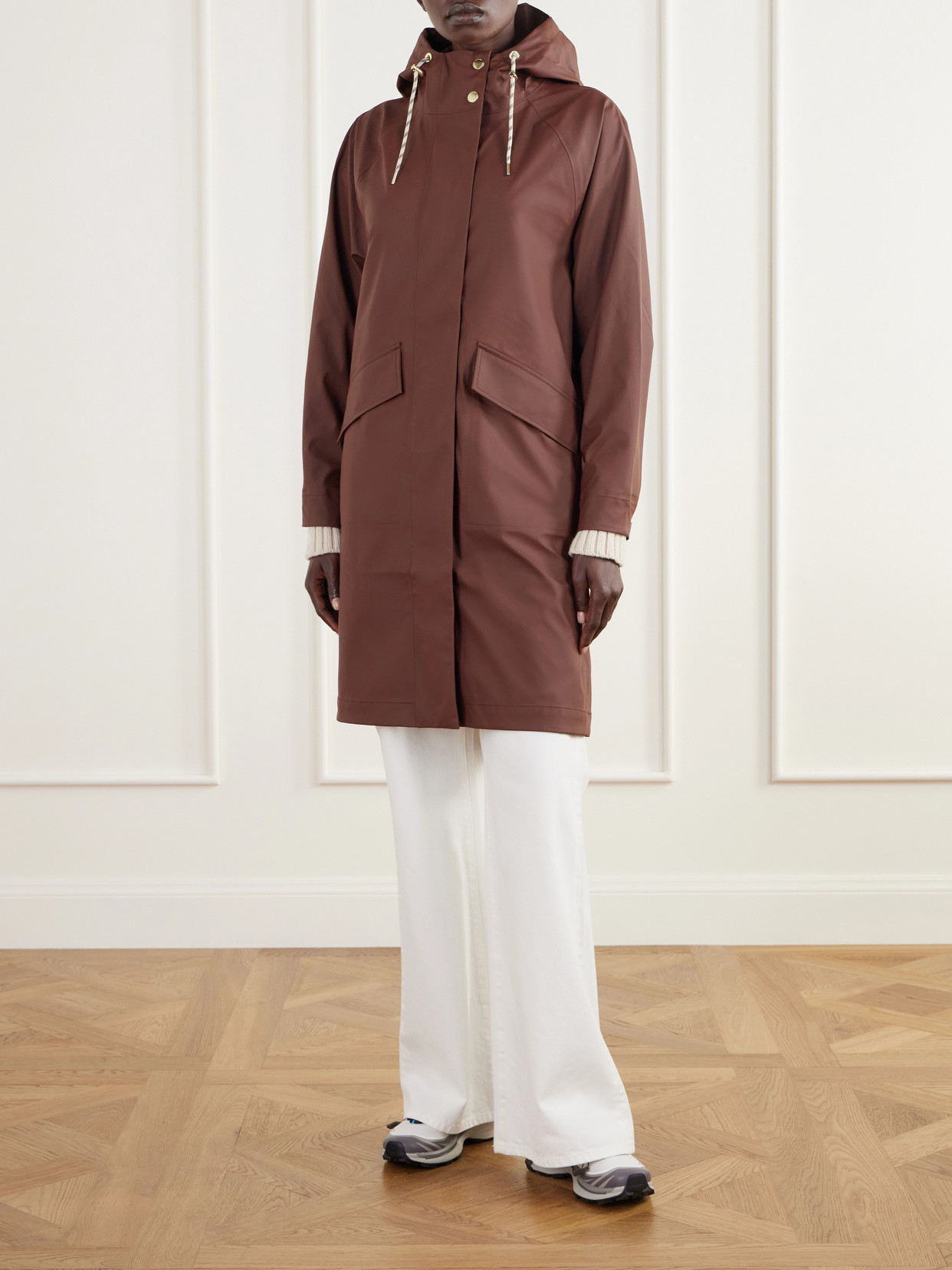 Tovera Hooded Laminated-Shell Jacket