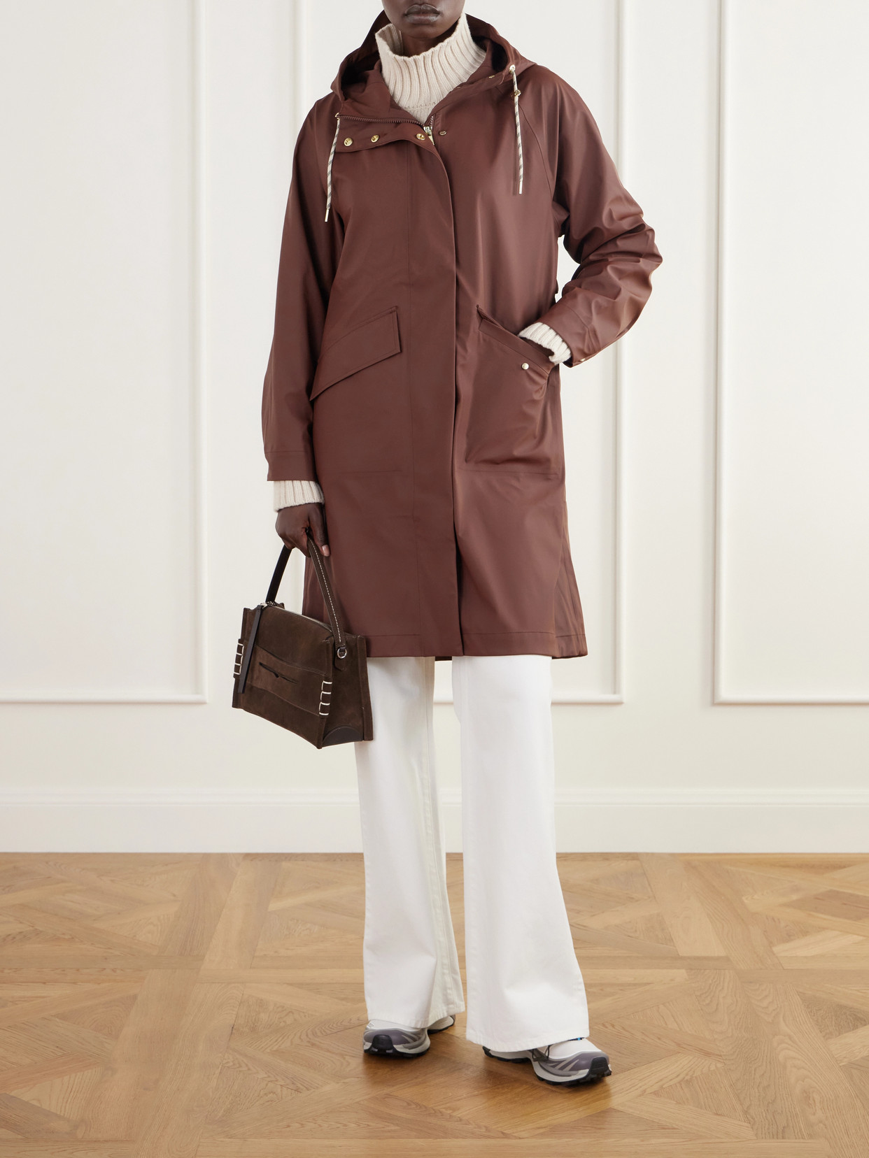 Tovera Hooded Laminated-Shell Jacket