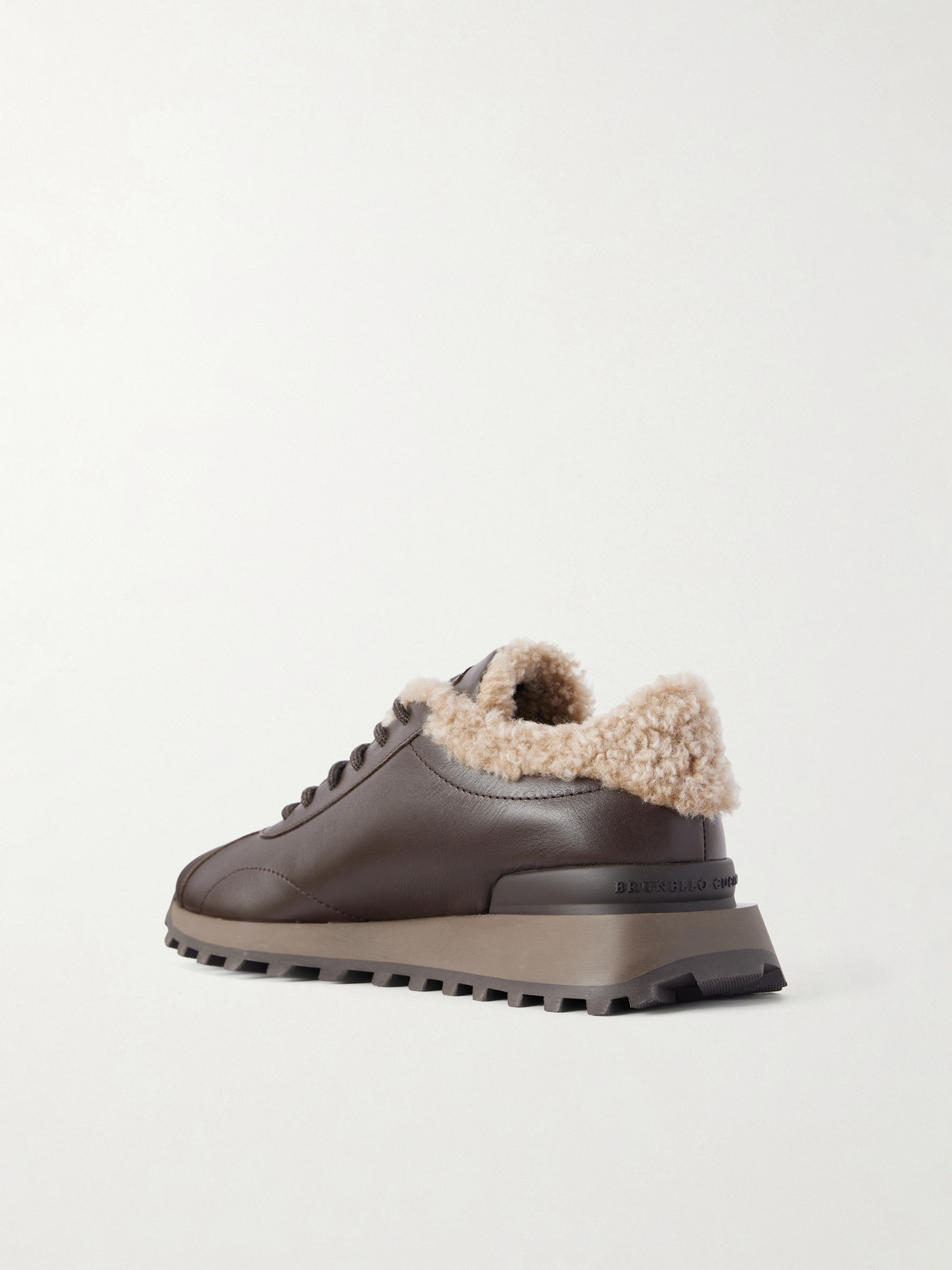 Shearling-Trimmed Sneakers