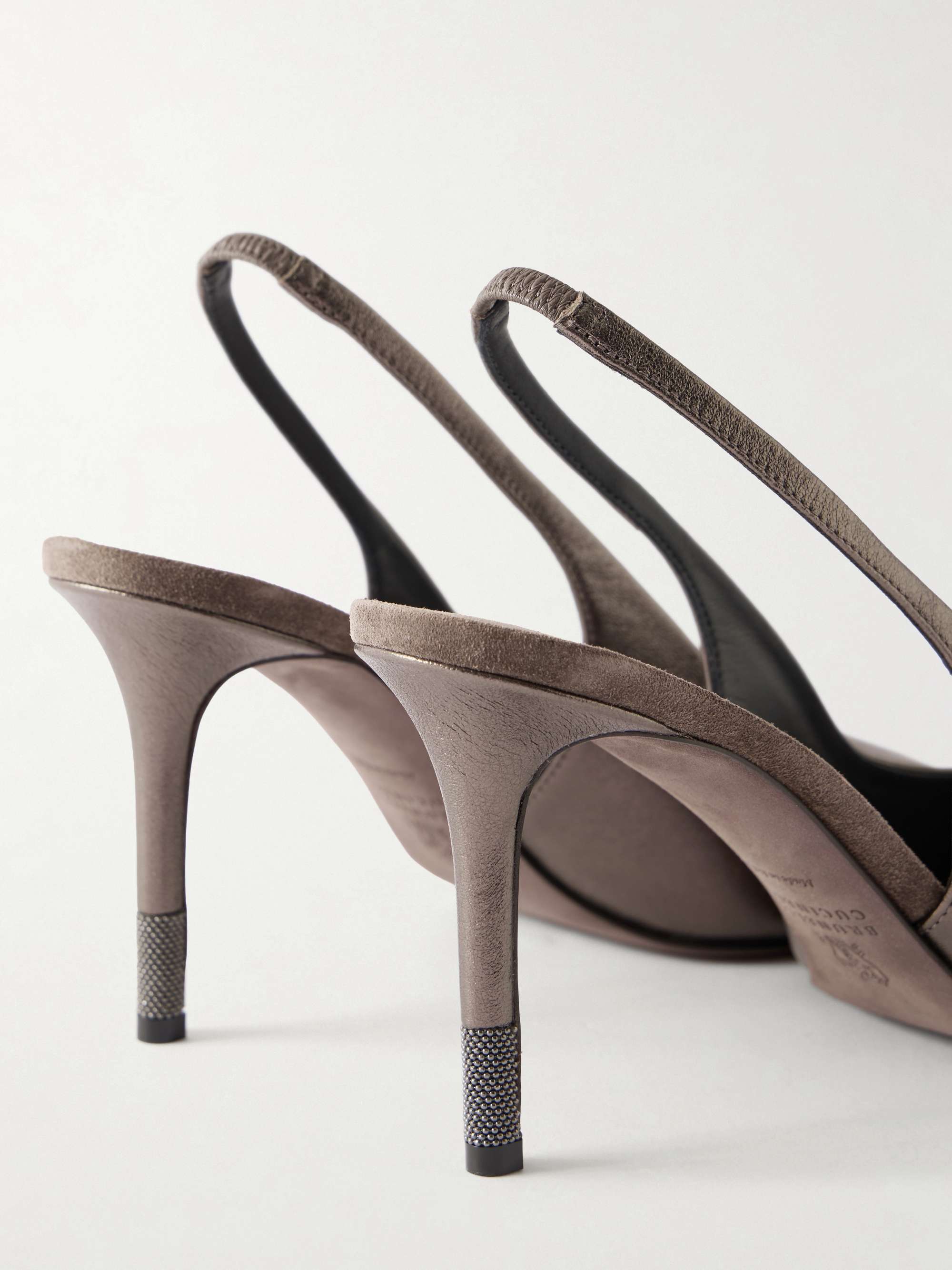 BRUNELLO CUCINELLI 80 Monili-embellished metallic-leather